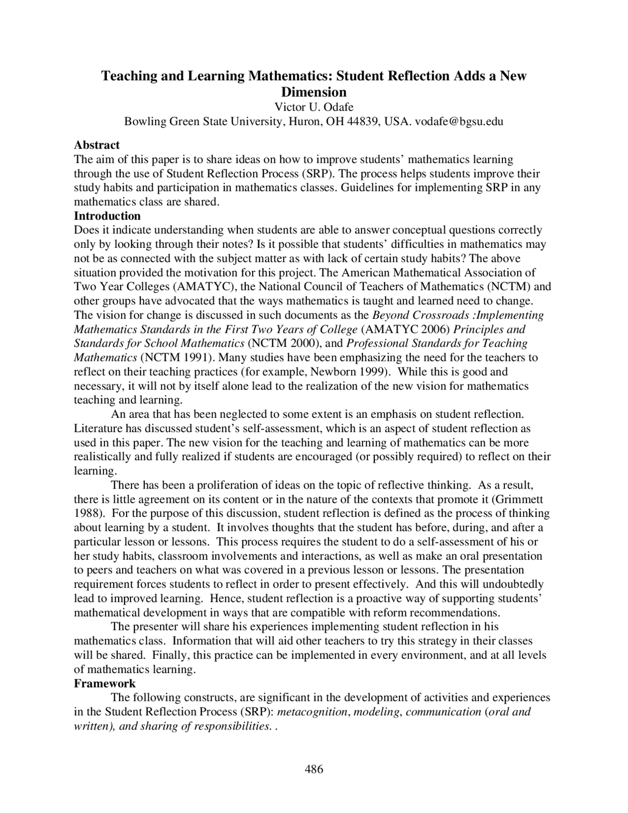 Teaching and Learning Mathematics: Student Reflection Adds ... | Exams ...