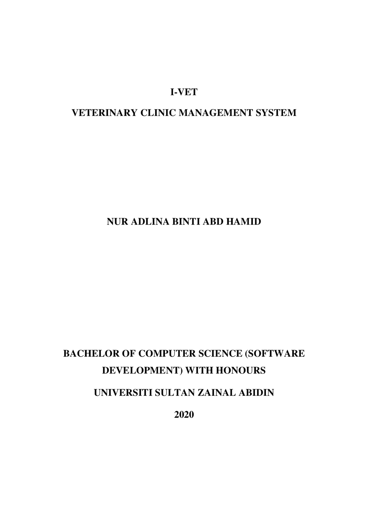 I-VET VETERINARY CLINIC MANAGEMENT SYSTEM NUR ... | Exercises ...
