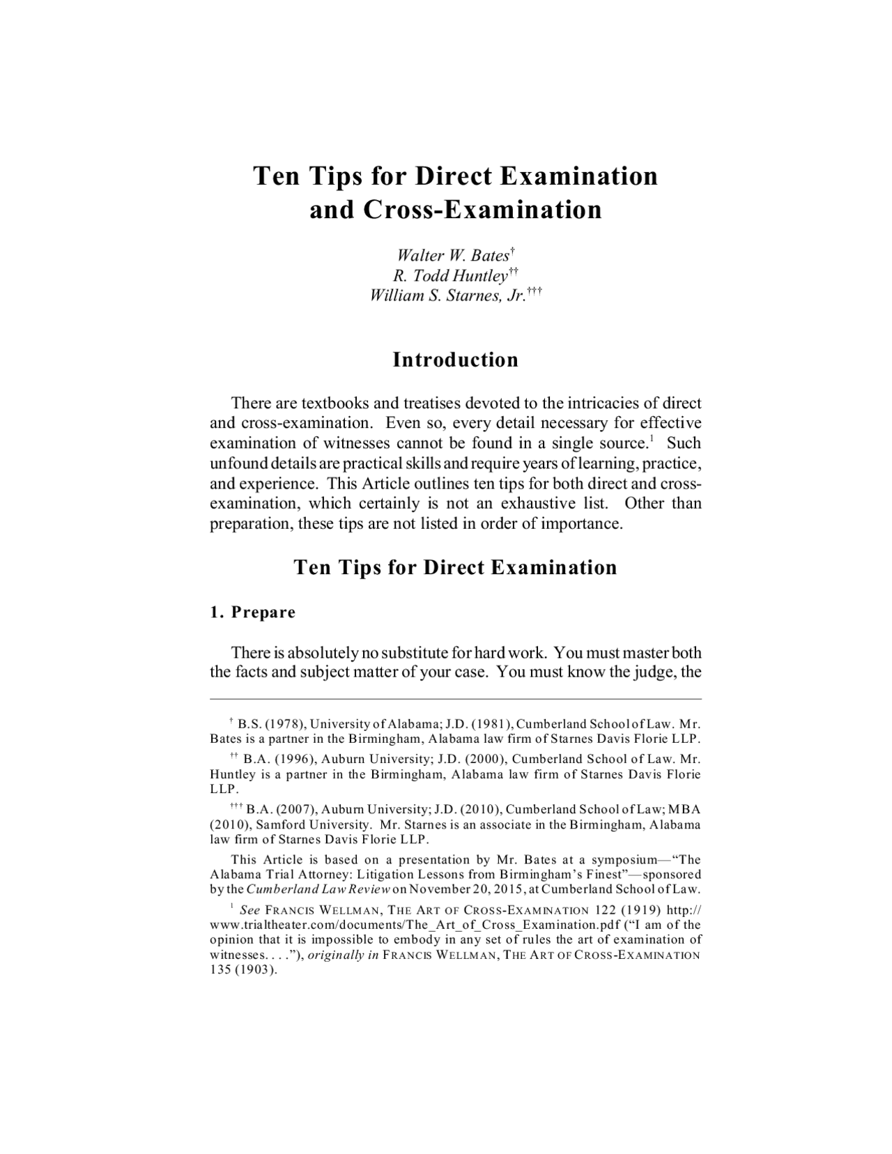 Ten Tips for Direct Examination and Cross-Examination | Assignments Law ...