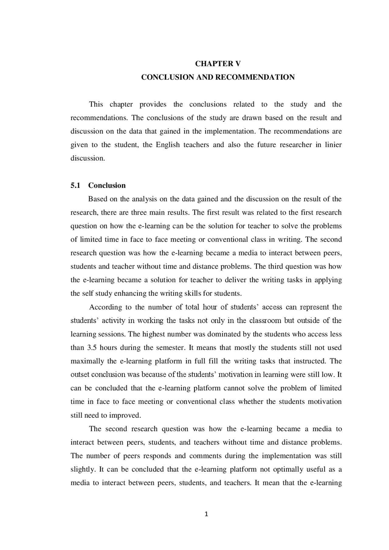 CHAPTER V CONCLUSION AND RECOMMENDATION This ... | Study notes English ...
