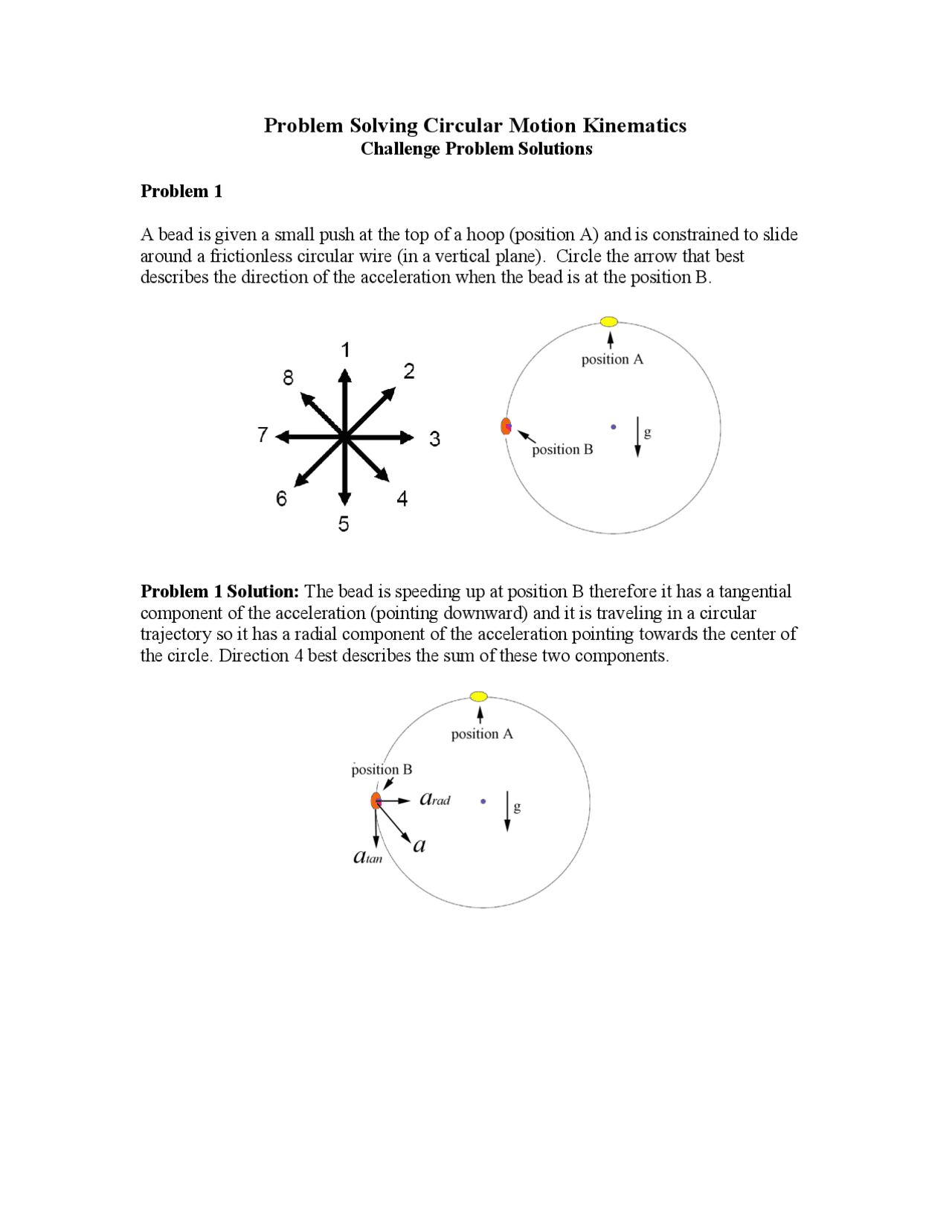 Dynamic Circular Rotation Problem Challenge Problem Solutions: Circular Motion Kinematics | Slides ...