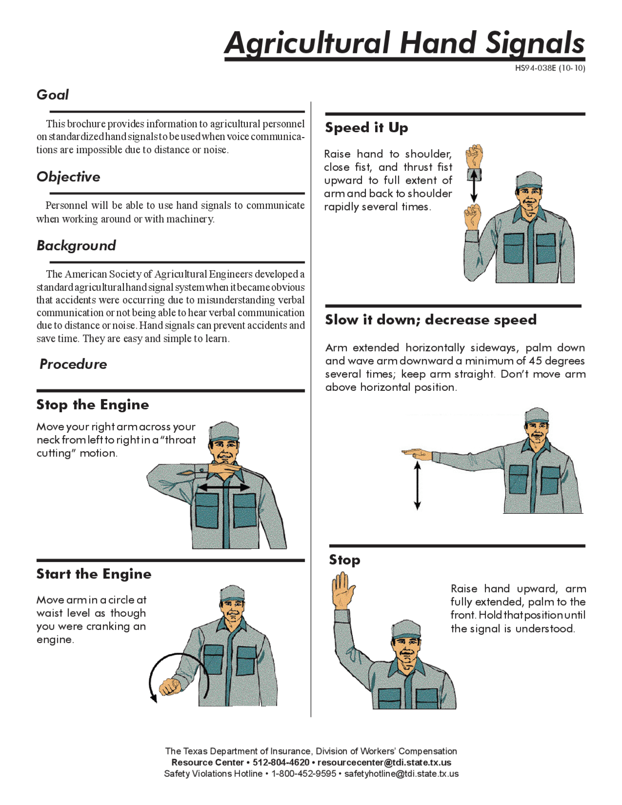 Hand Signals For Rake Agricultural Hand Signals | Diapositivas Voice | Docsity