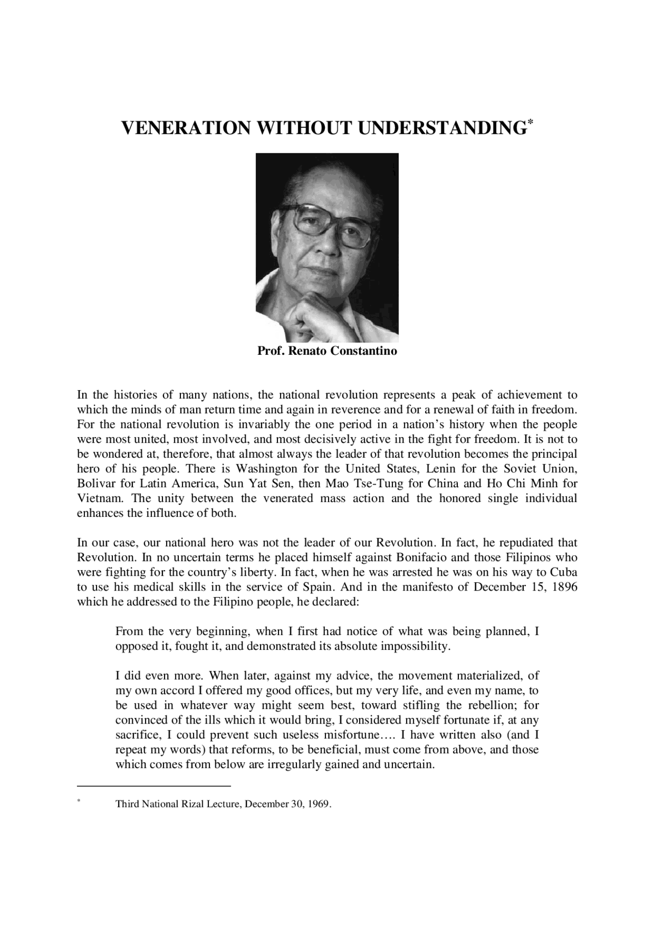 VENERATION WITHOUT UNDERSTANDING | Study Guides, Projects, Research ...