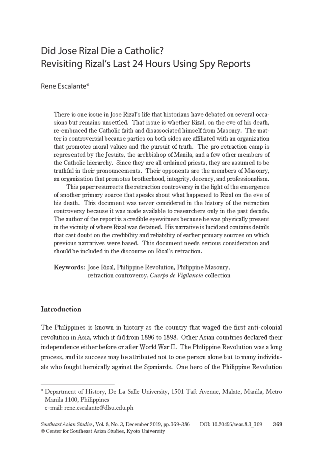 Did Jose Rizal Die a Catholic? Revisiting Rizal's Last 24 ... | Study ...