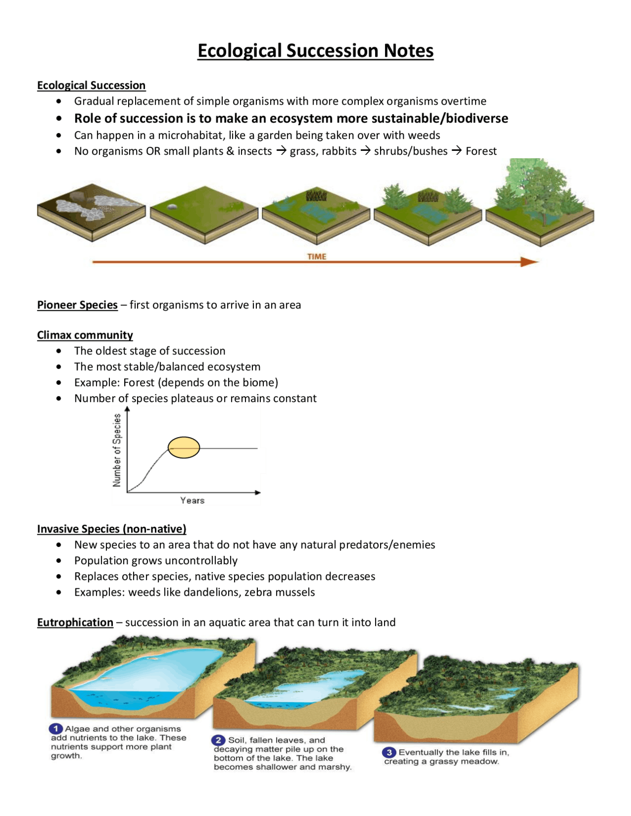 Succession Notes Science Ecological Succession Notes | Study notes Social ecology | Docsity
