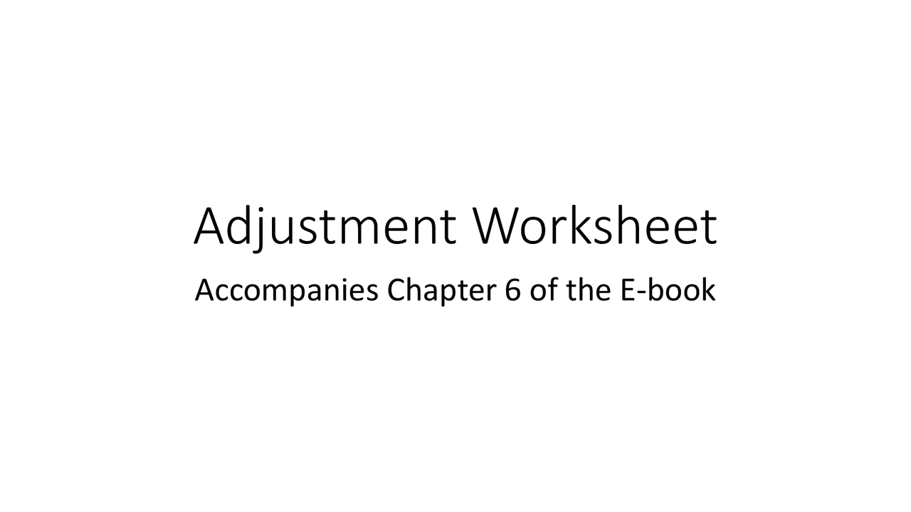 Adjustment Worksheet | Exercises Accounting | Docsity
