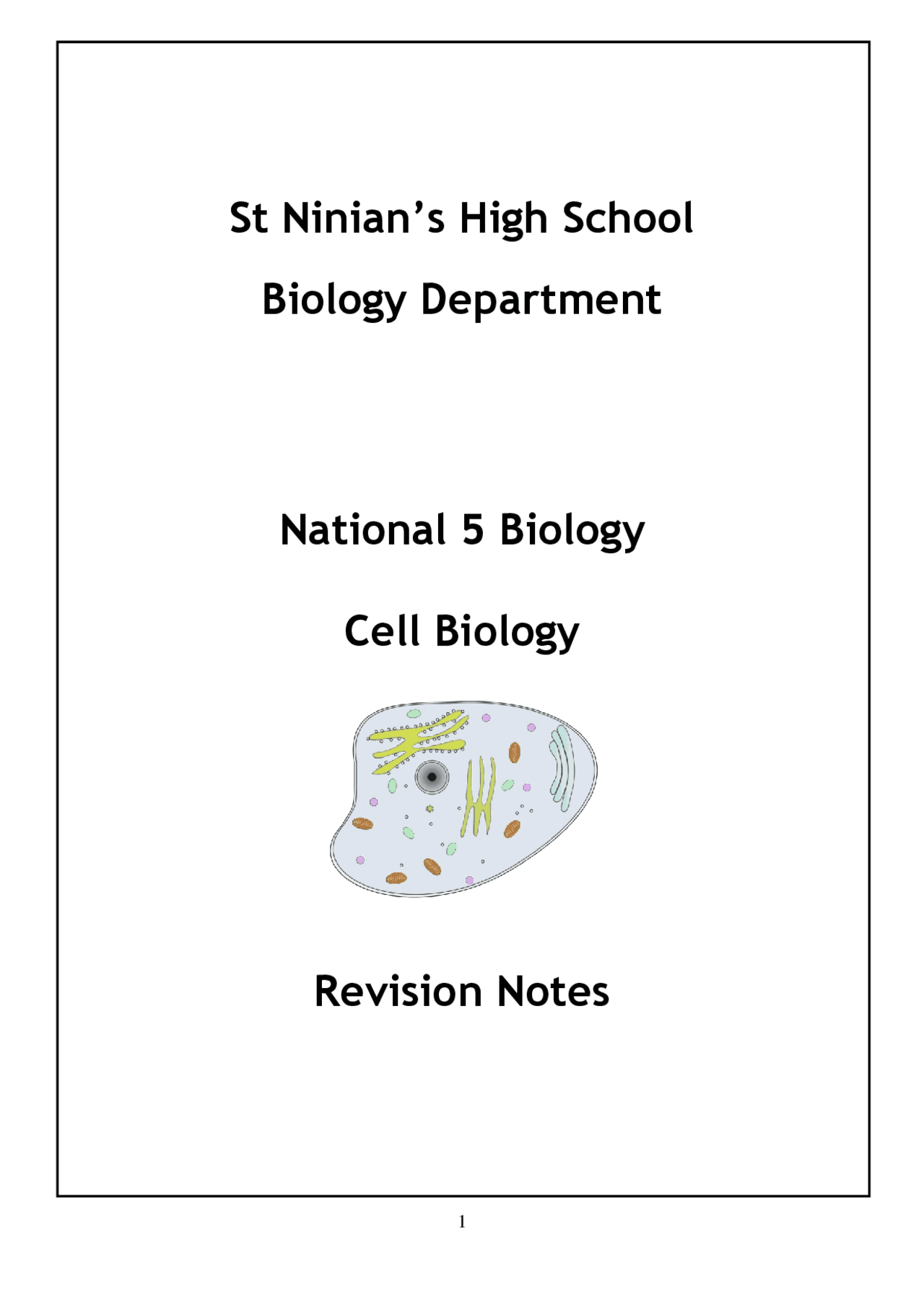 St Ninian's High School Biology Department National 5 ... | Study notes ...