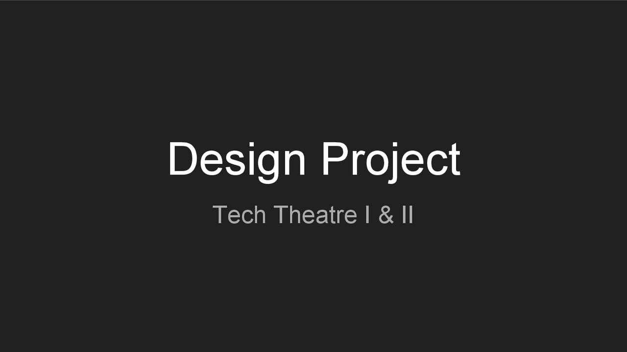 Design Project Assignments Theatre Docsity