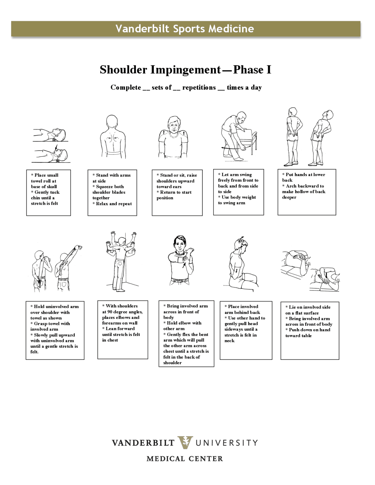 Shoulder Impingement Phase I Exercises.pdf Study notes Medicine Docsity