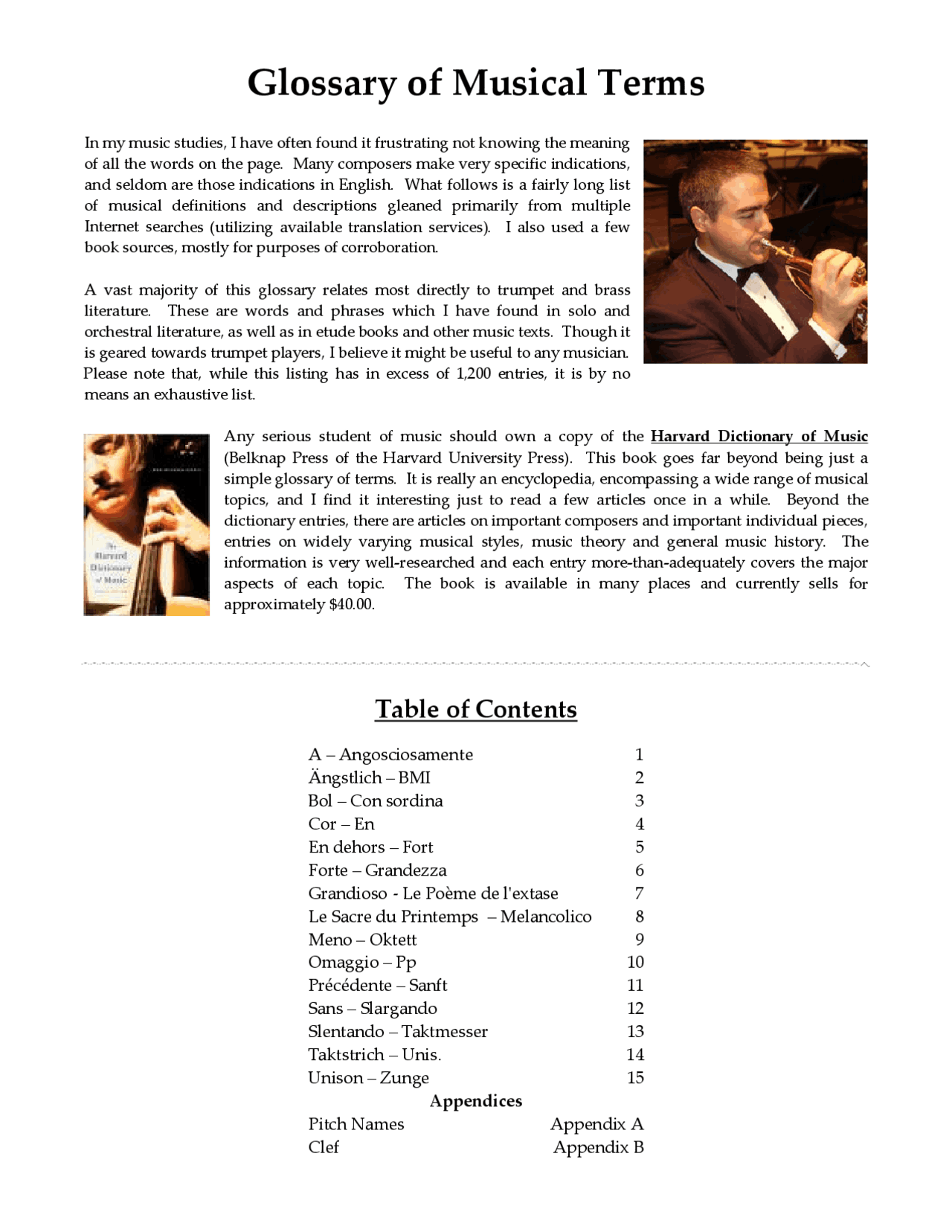 Glossary of musical terms lecture notes world music docsity