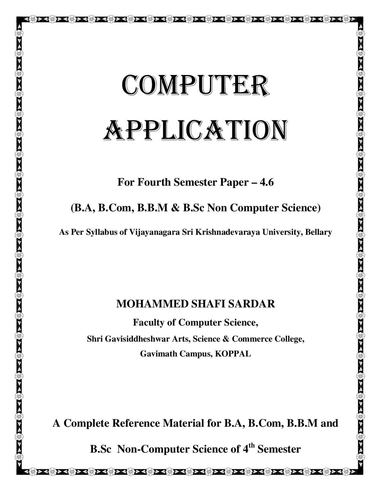 COMPUTER APPLICATION | Study notes Logic | Docsity