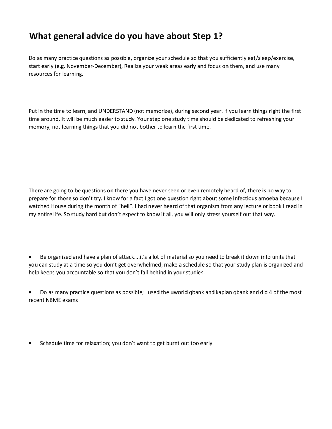 Preparing for Step 1 Medical Exam: A Student's Study Plan and ...