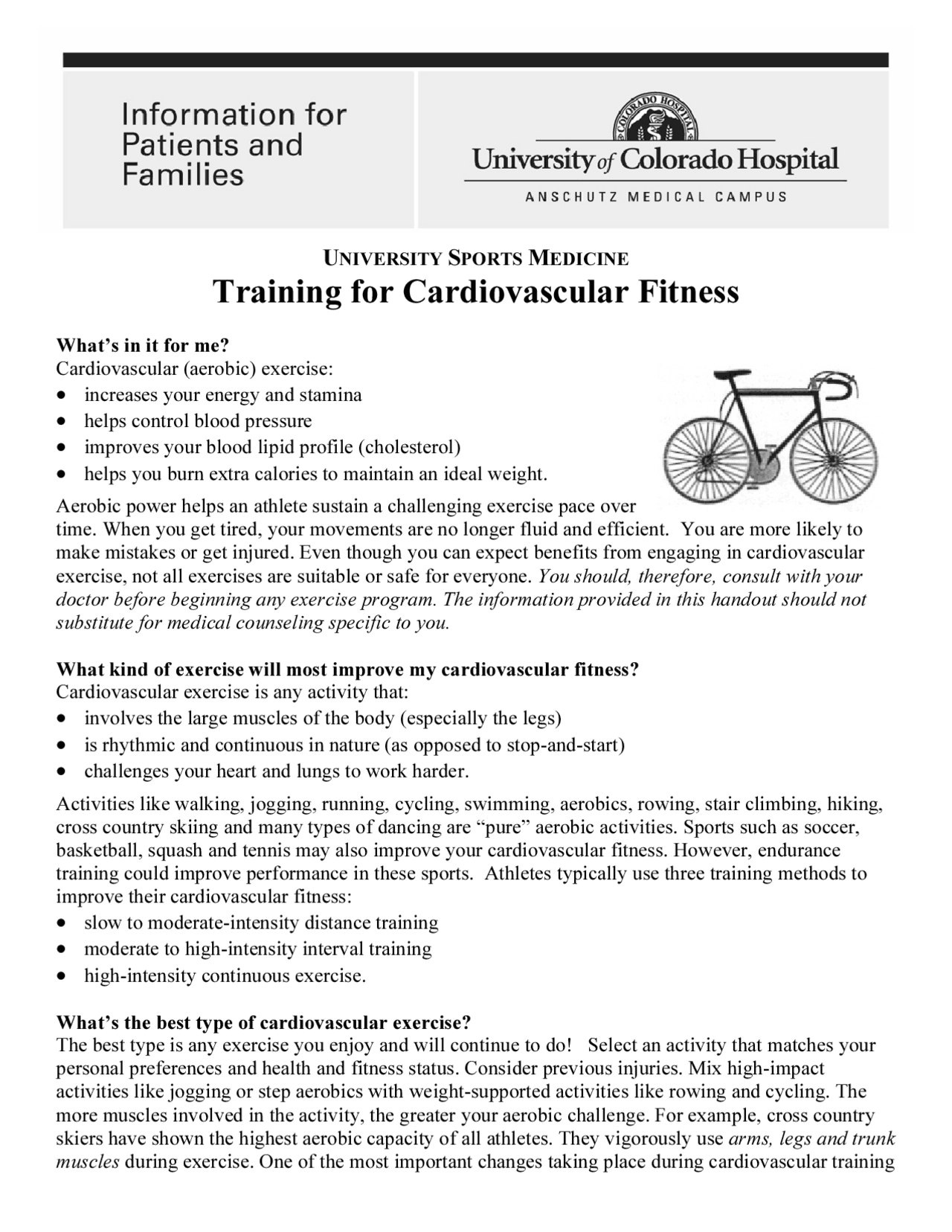 Cardiovascular Fitness Training: A University Sports Medicine Guide ...