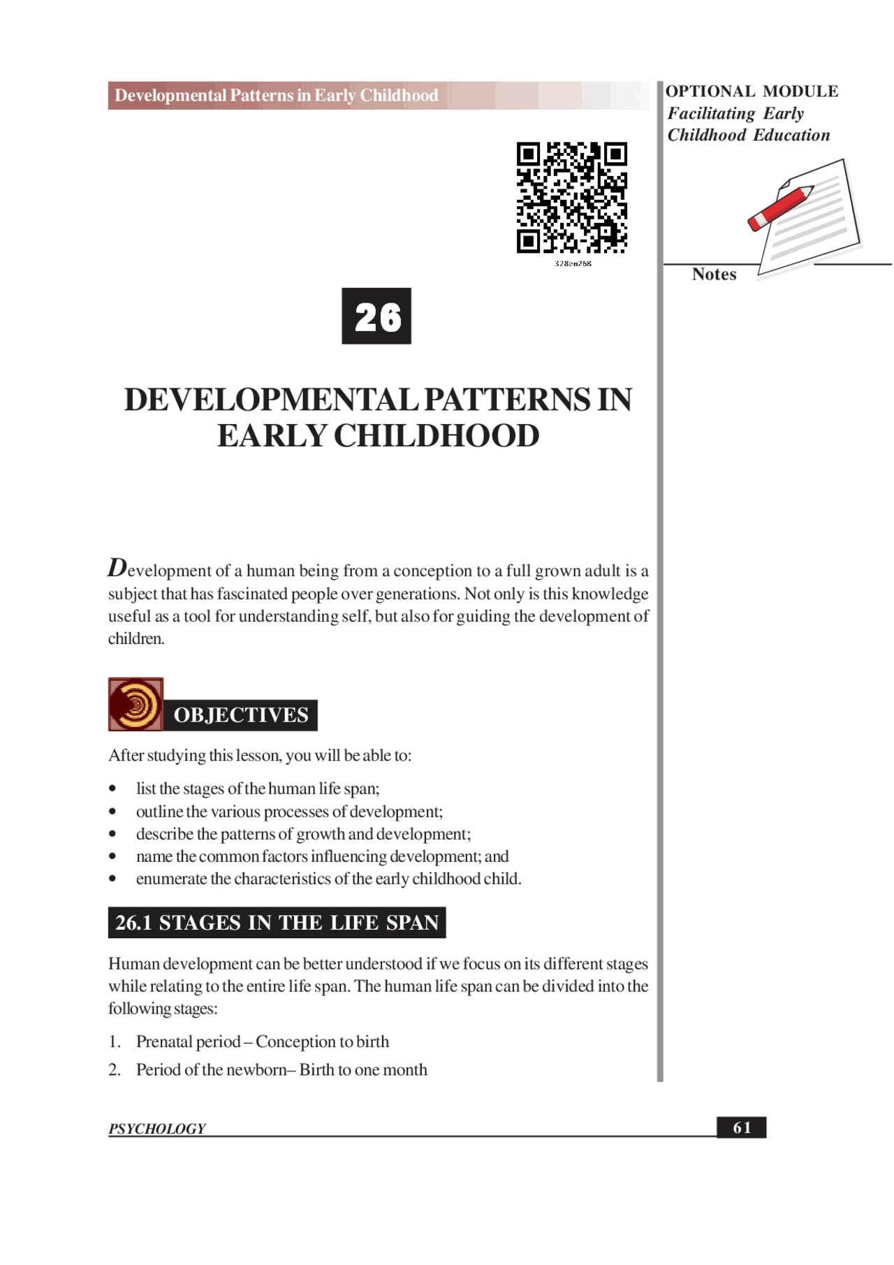 DEVELOPMENTAL PATTERNS IN EARLY CHILDHOOD Lecture Notes Psychology DEVELOPMENTAL PATTERNS IN EARLY CHILDHOOD Lecture Notes Psychology