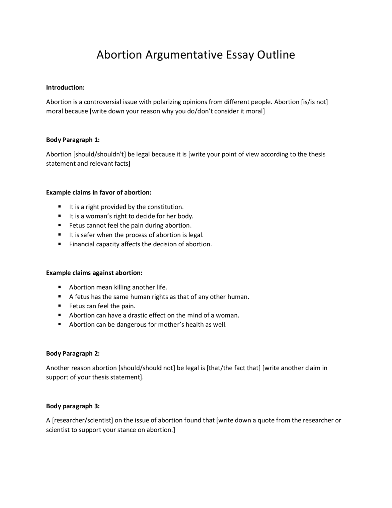 Sample Abortion Argumentative Essay Outline PDF Example Study Notes sample-abortion-argumentative-essay-outline-pdf-example-study-notes