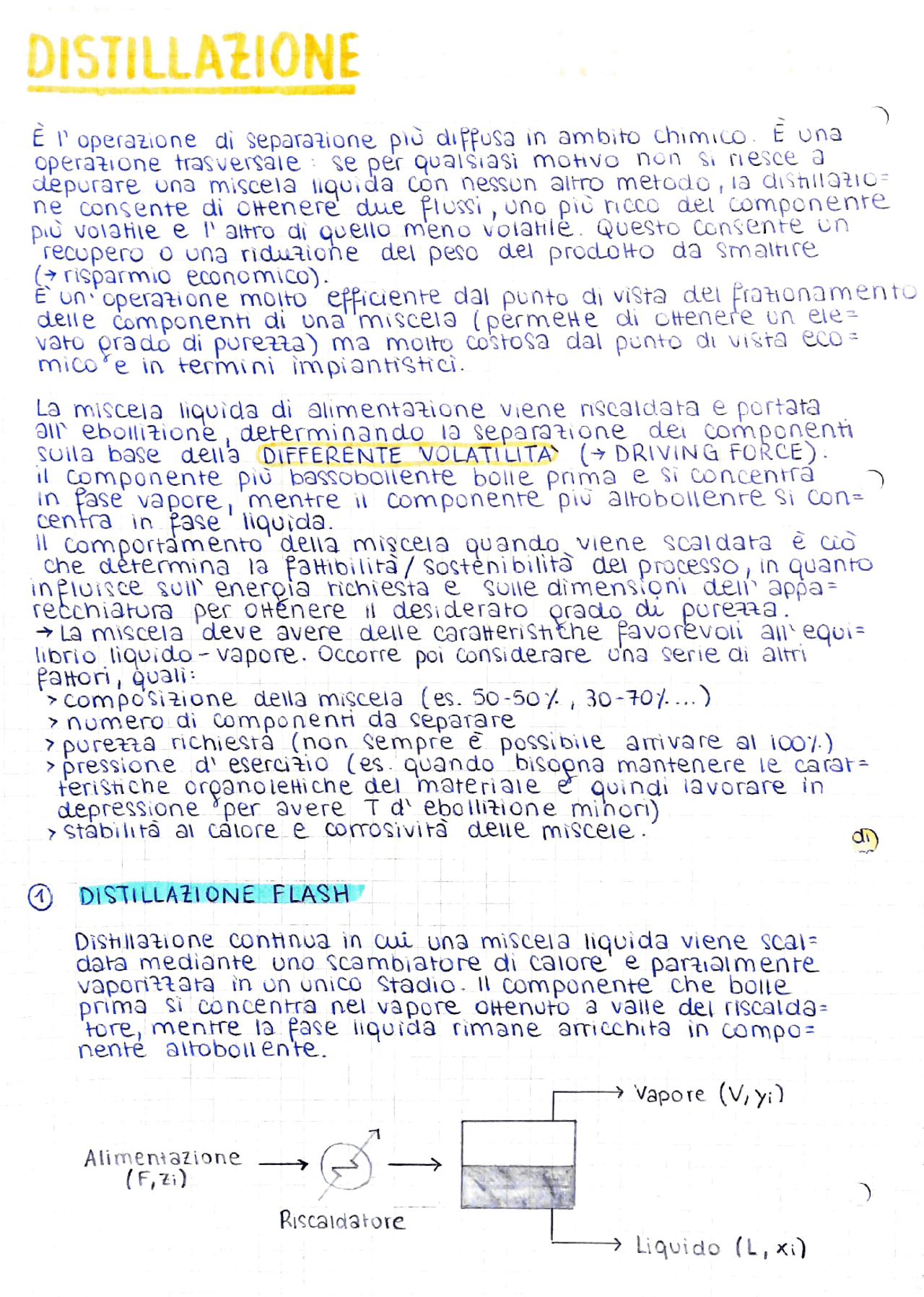Operazione unitaria di distillazione Appunti di Ingegneria