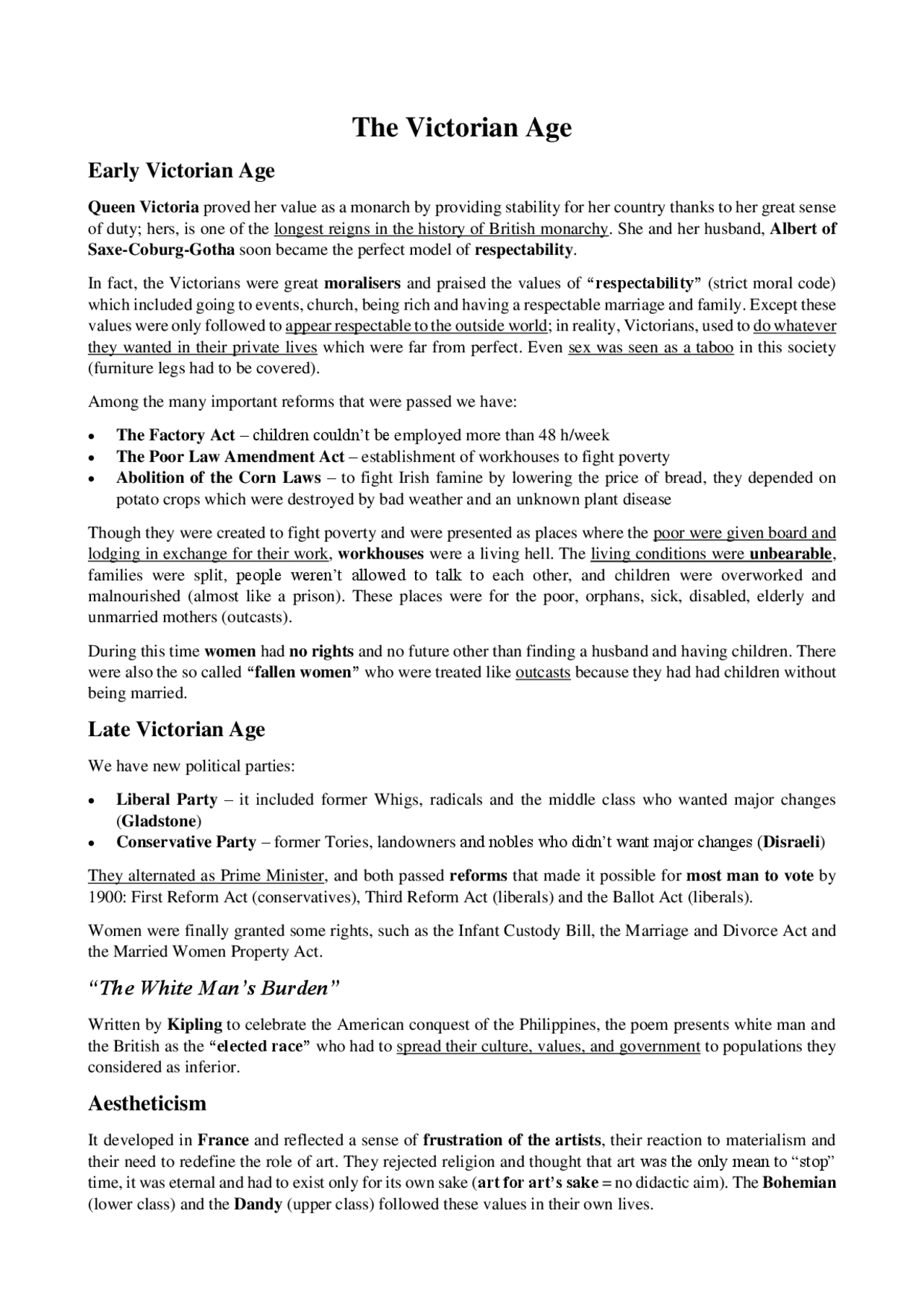 Appunti letteratura inglese quinto anno di liceo Apuntes de Inglés Docsity