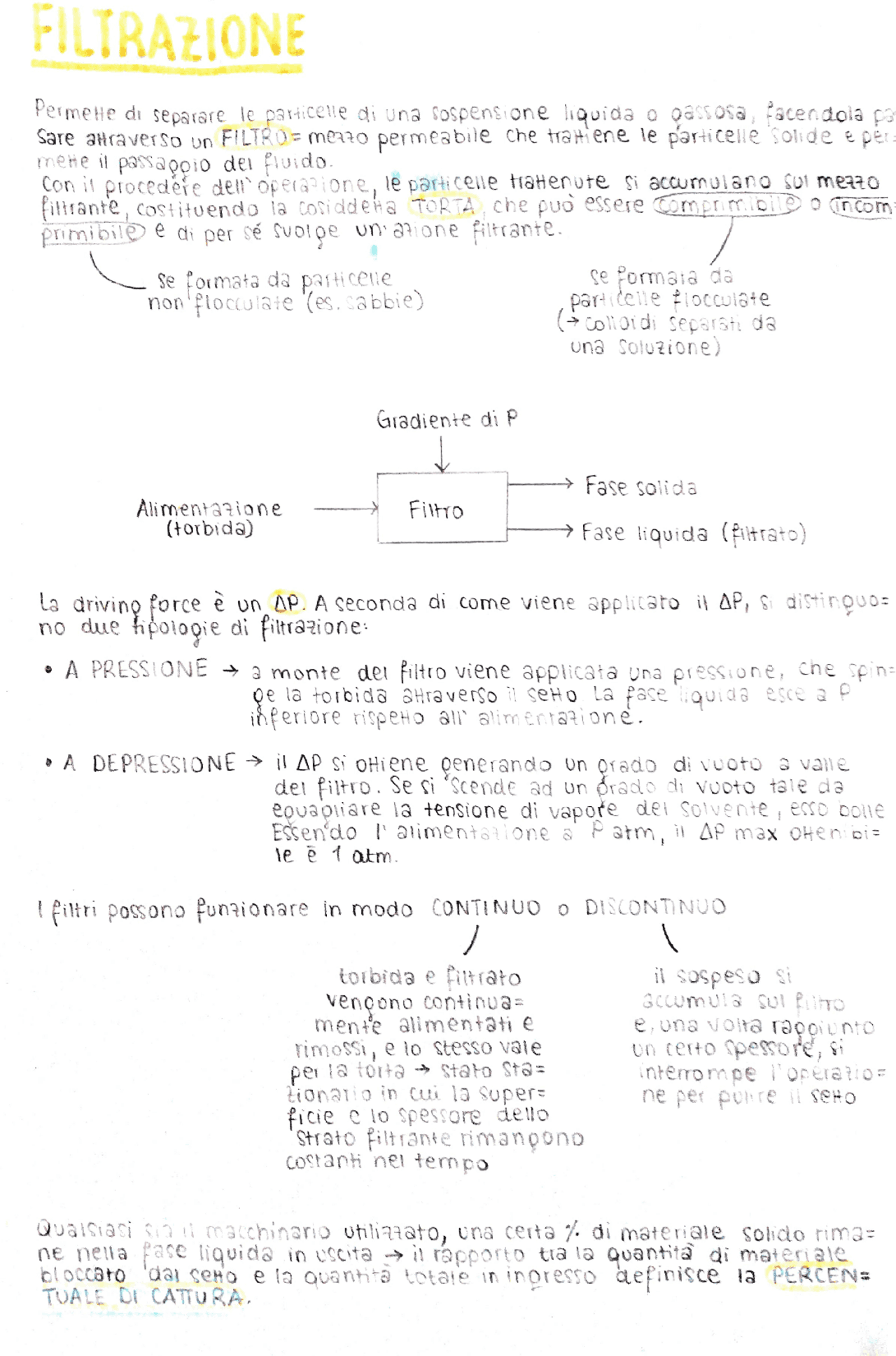 Operazione unitaria di filtrazione Appunti di Ingegneria industriale