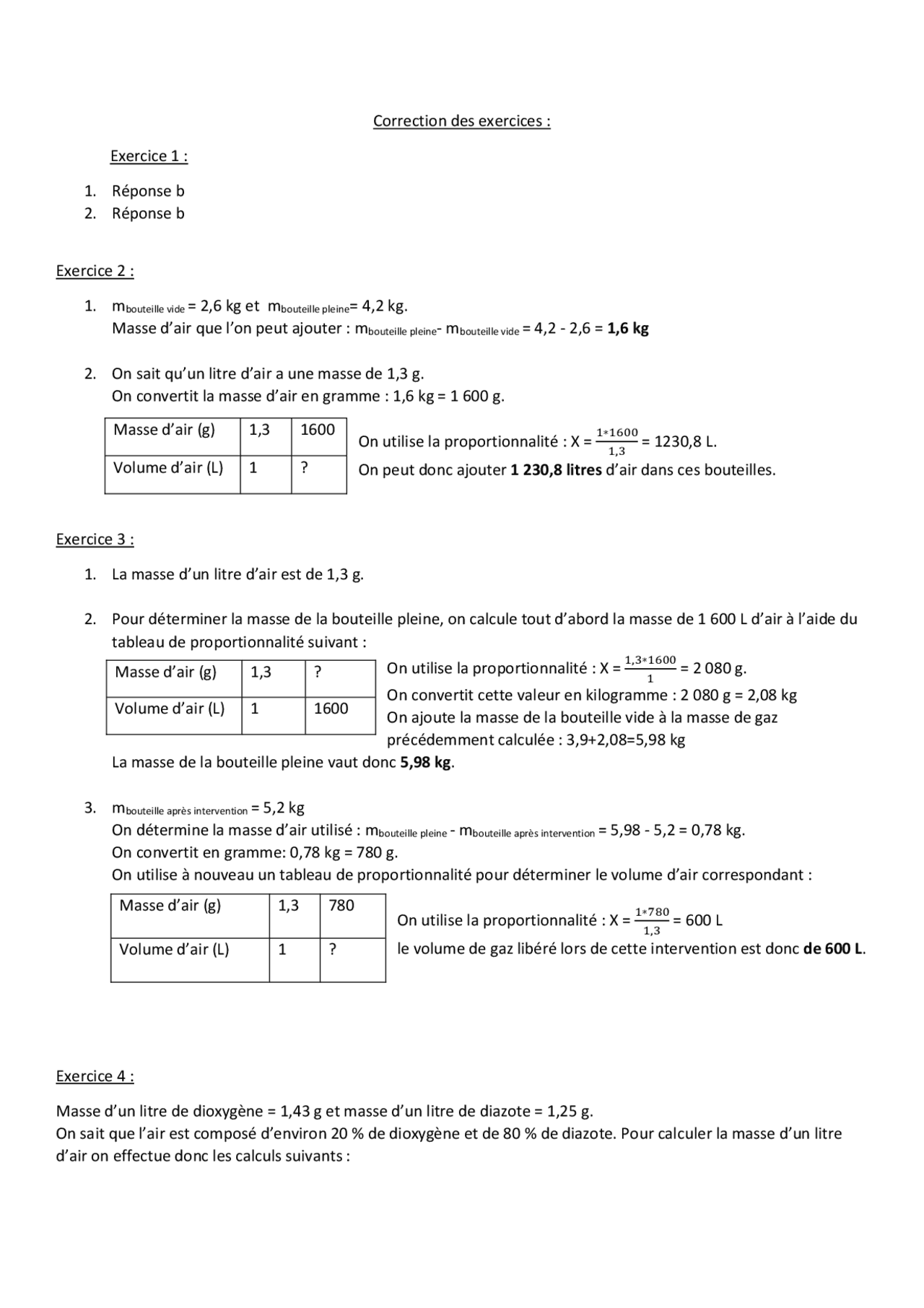 Masse d'air que l'on peut ajouter mbout Examens Calcul Docsity