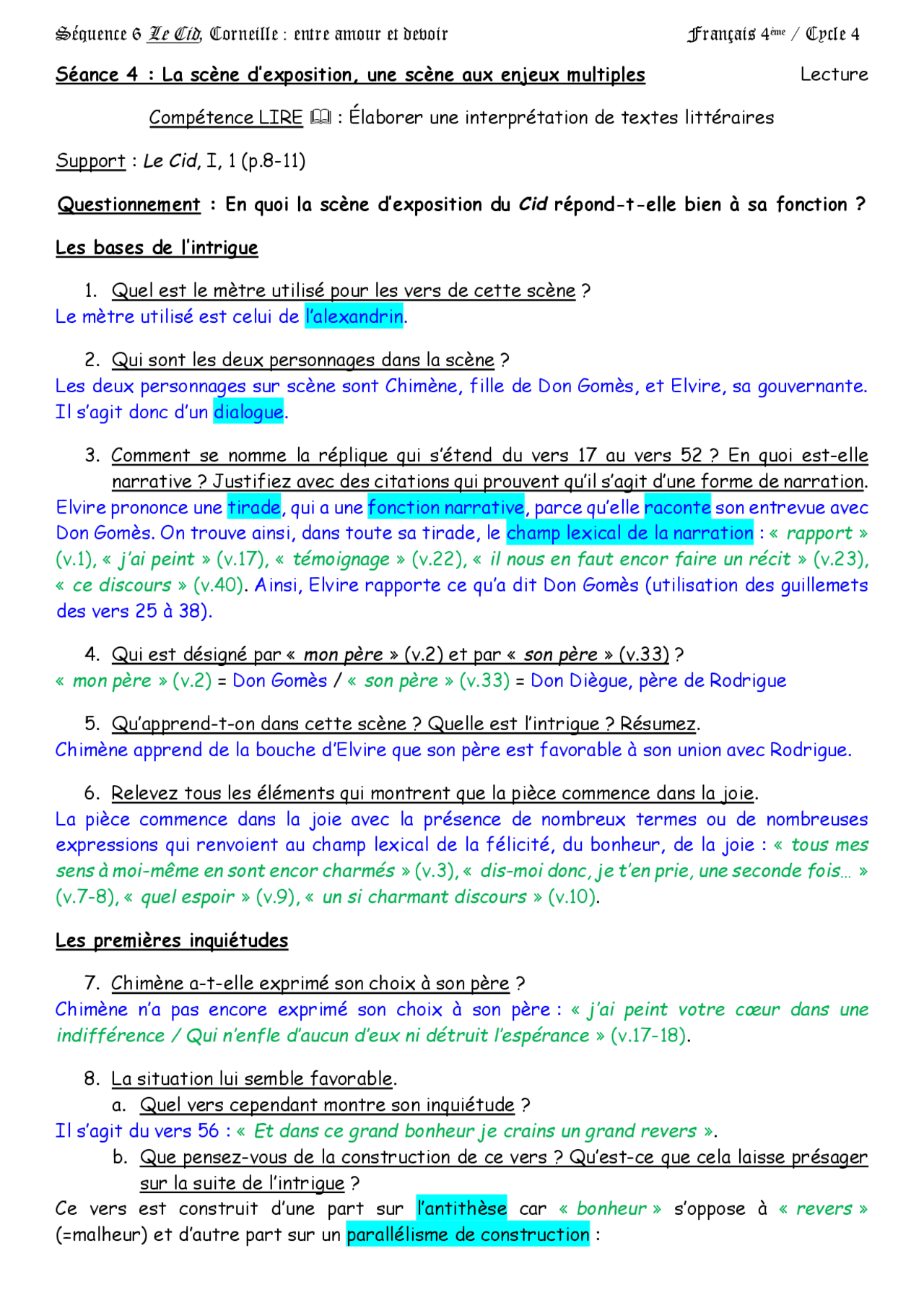 Séquence 6 Le Cid, Corneille : entre amour et devoir | Slides ...