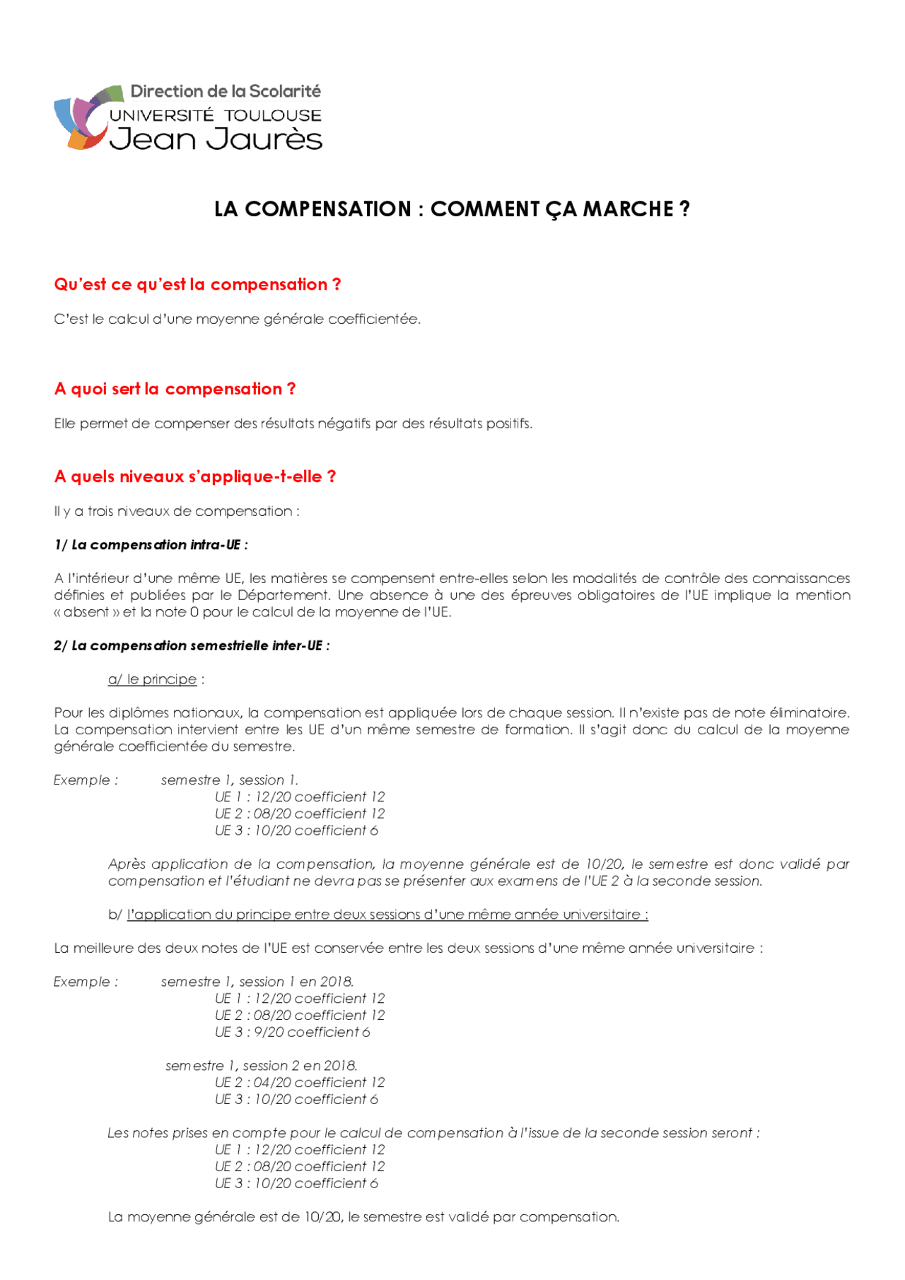 LA COMPENSATION : COMMENT ÇA MARCHE ? | Examens Calcul | Docsity