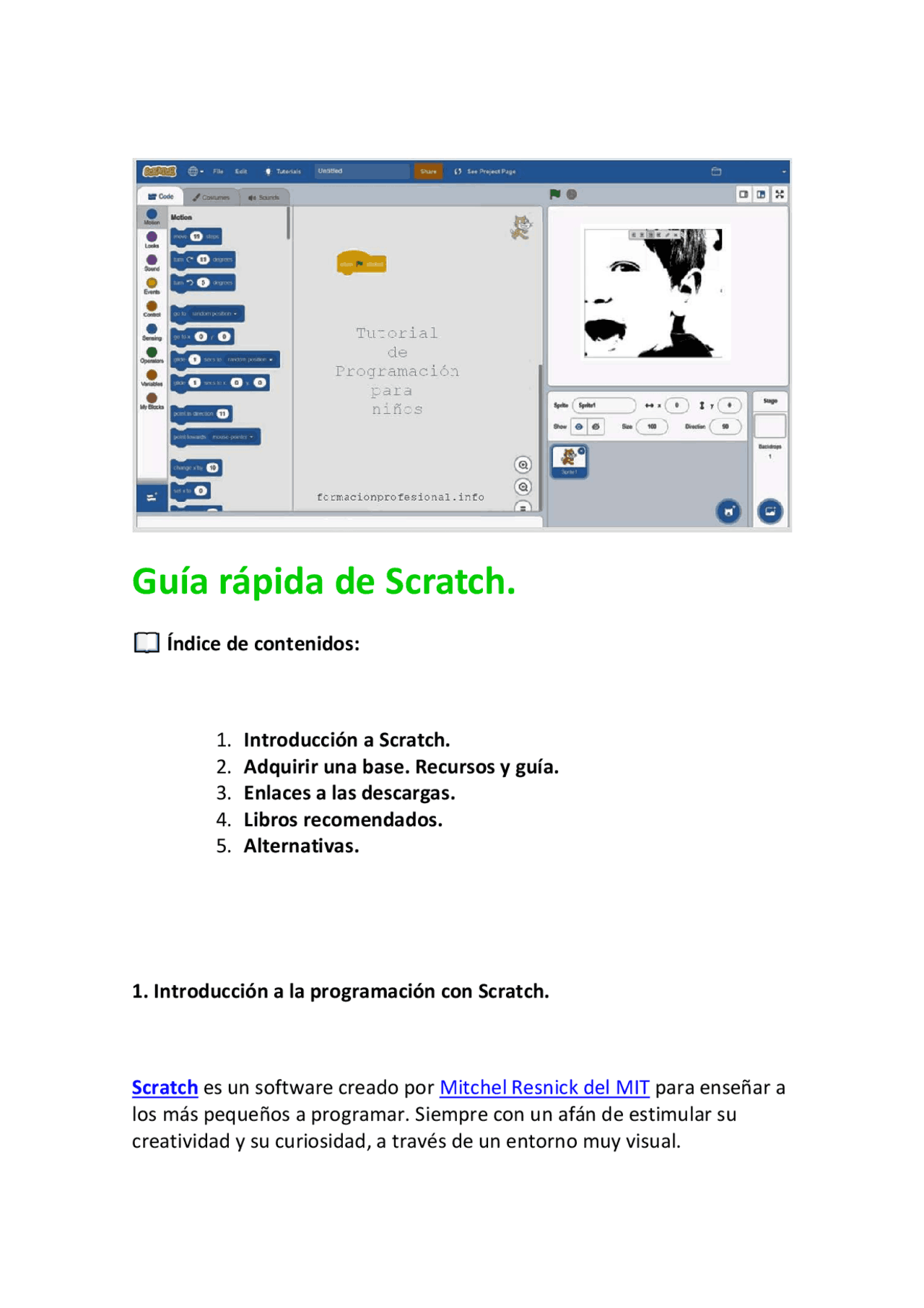 Iniciación a la programación con Scratch | Guías, Proyectos ...