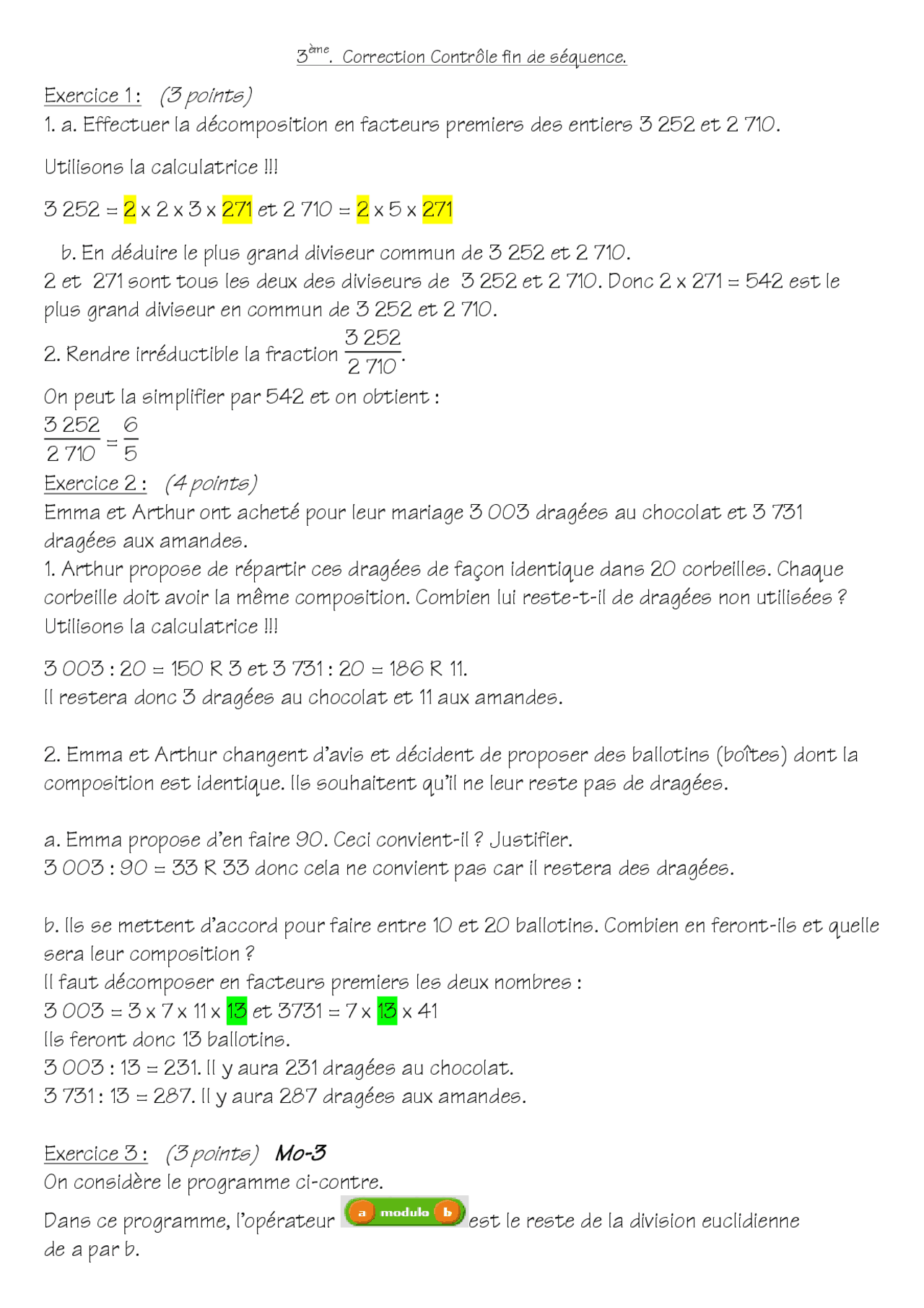 Correction-contrc3b4le-3c.pdf | Lectures Mathématiques | Docsity