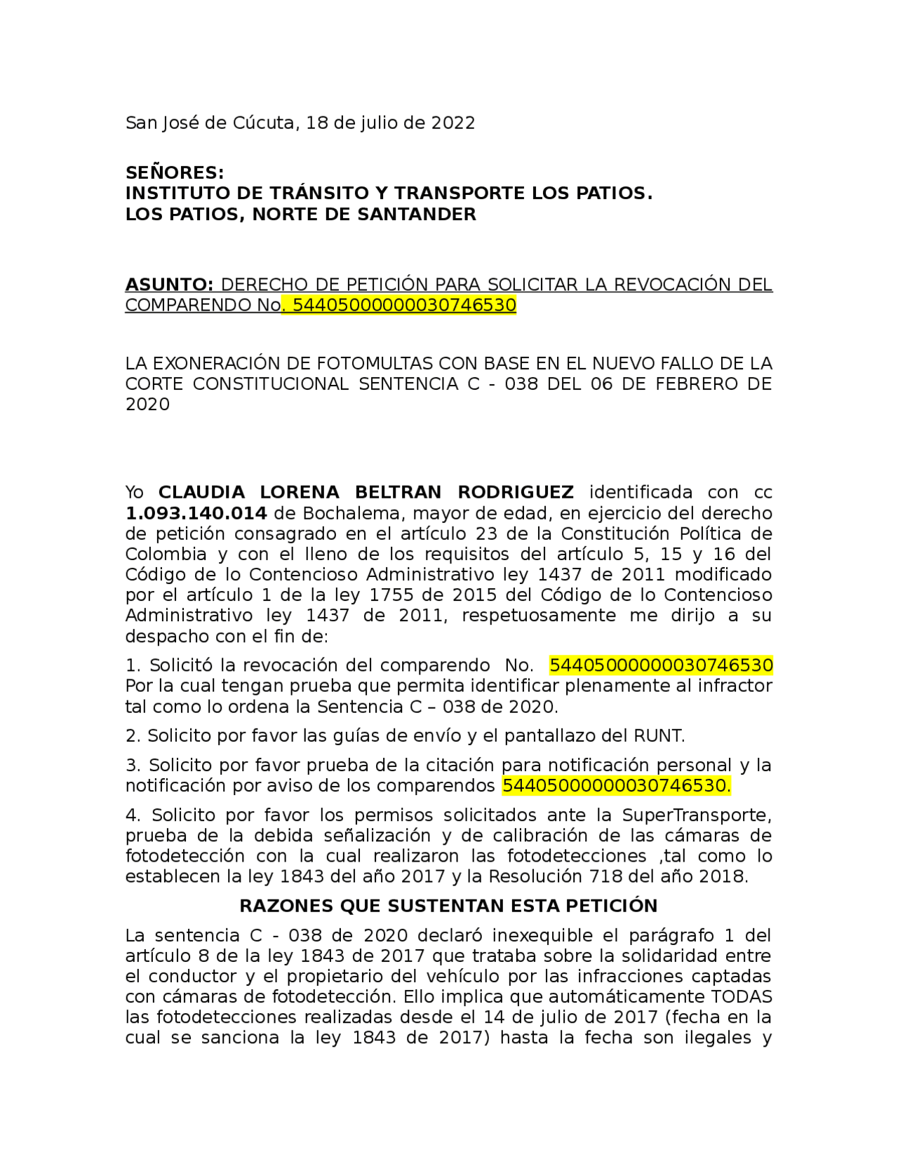 Formato De Derecho De Peticion Colombia Image to u