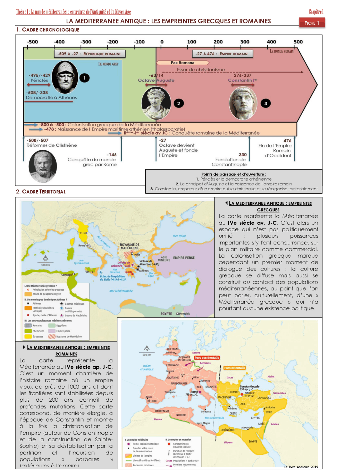 La Méditerranée Antique Les Empreintes Grecques Et Romaines Quizz Thème 1 : Le monde méditerranéen : empreinte de l'Antiquité ... | Lectures  Culture | Docsity