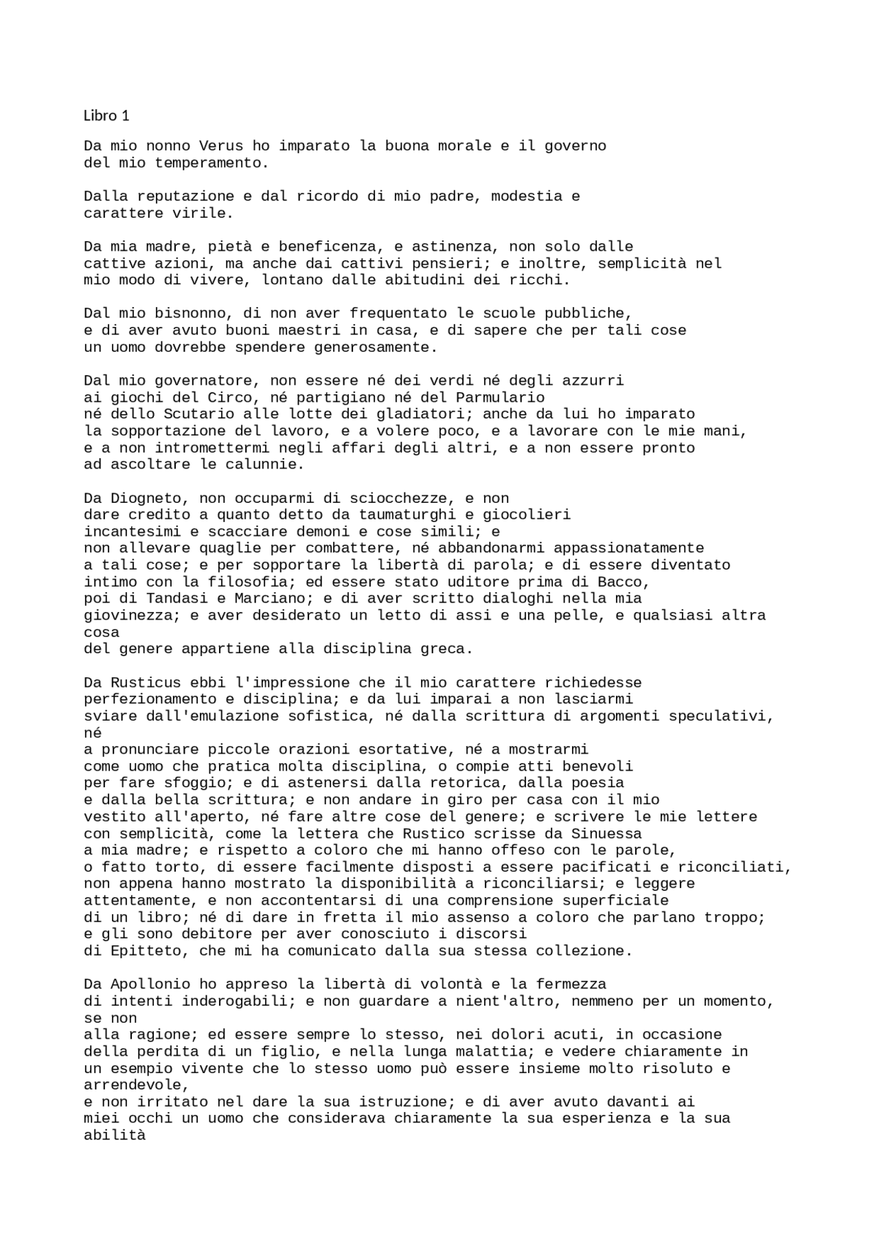 Marco Aurelio traduzione amatoriale delle Meditazioni Traduzioni di