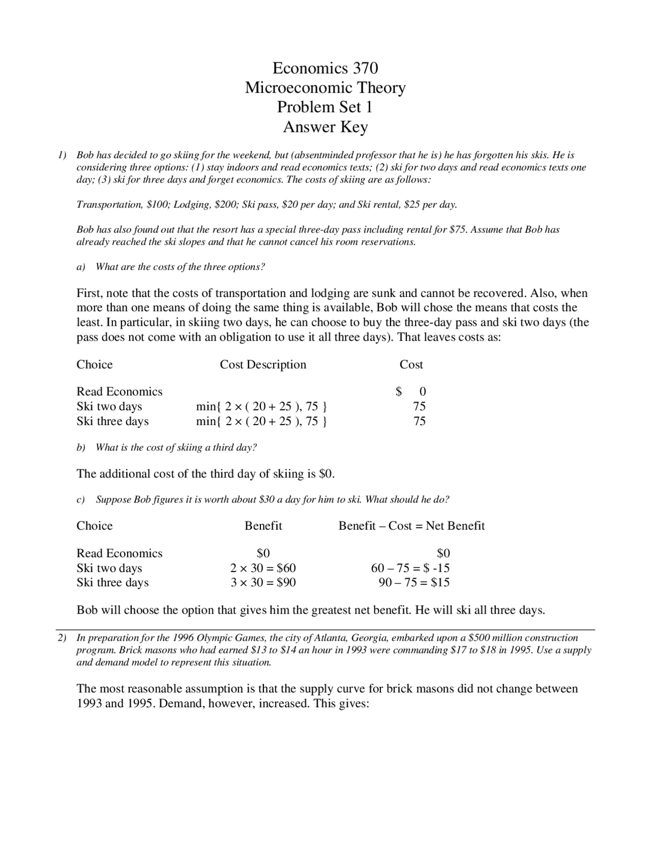 Economics 370 Microeconomic Theory Problem Set 1 Answer ... | Slides ...