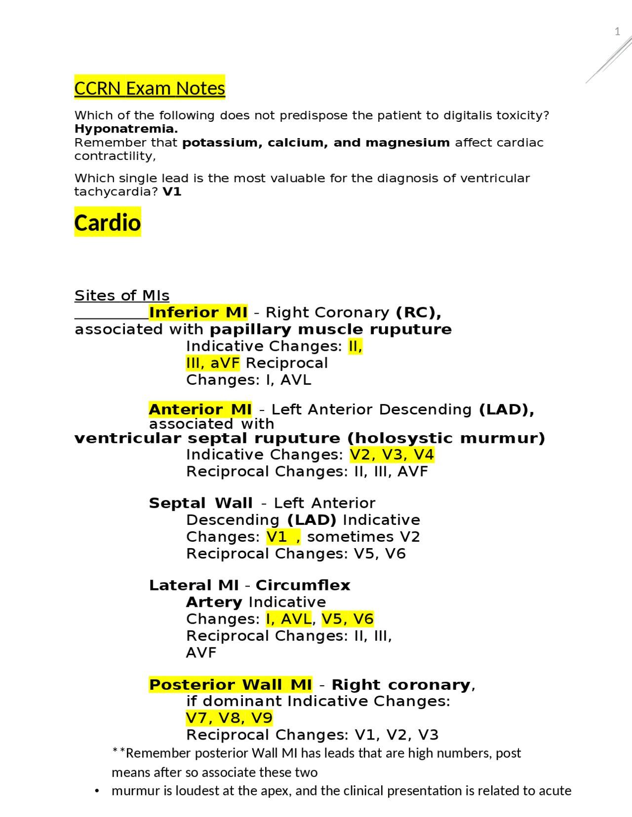 CCRN - CCRN Exam Notes. Questions with Answers. Complete A+ Solutions ...