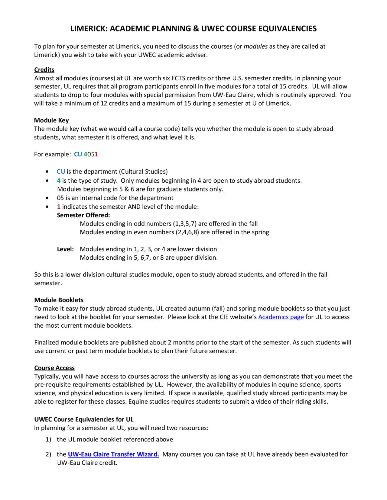 UL Academic Planning | Study notes Cultural Studies | Docsity