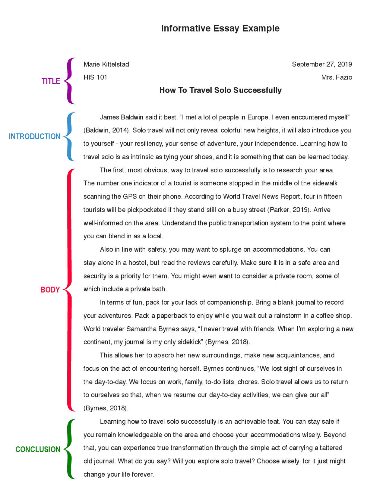 Informative Essay Example | Lecture notes Technical English | Docsity