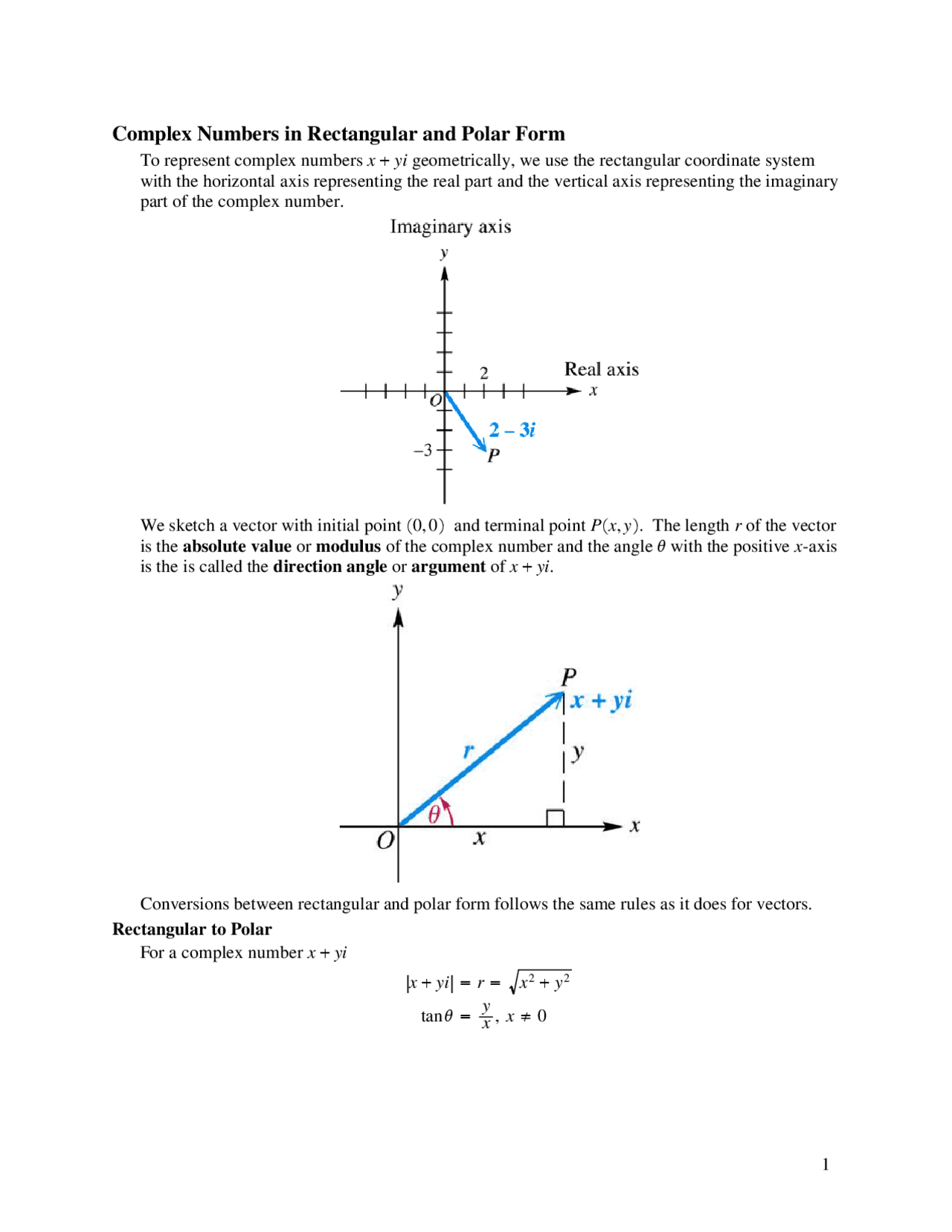 Complex Numbers: Rectangular and Polar Form Conversions and Product ...