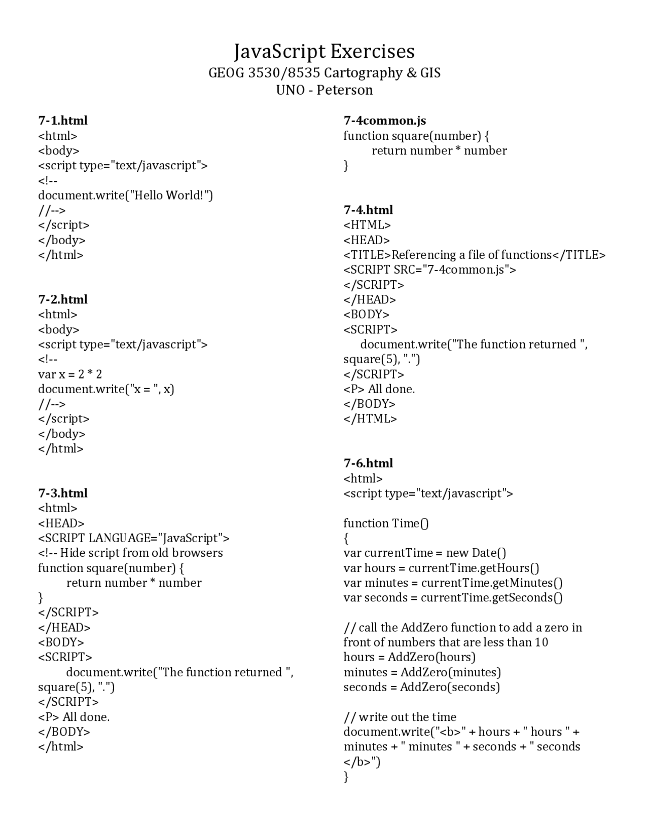 JavaScript Exercises | Lecture notes Javascript programming | Docsity