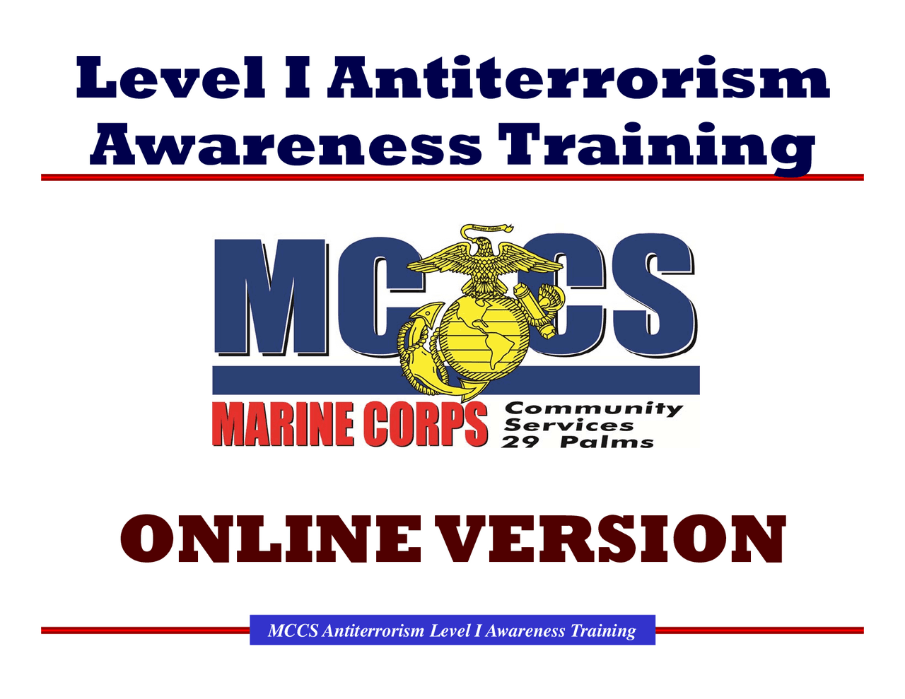 Level I Antiterrorism Awareness Training | Slides Business | Docsity