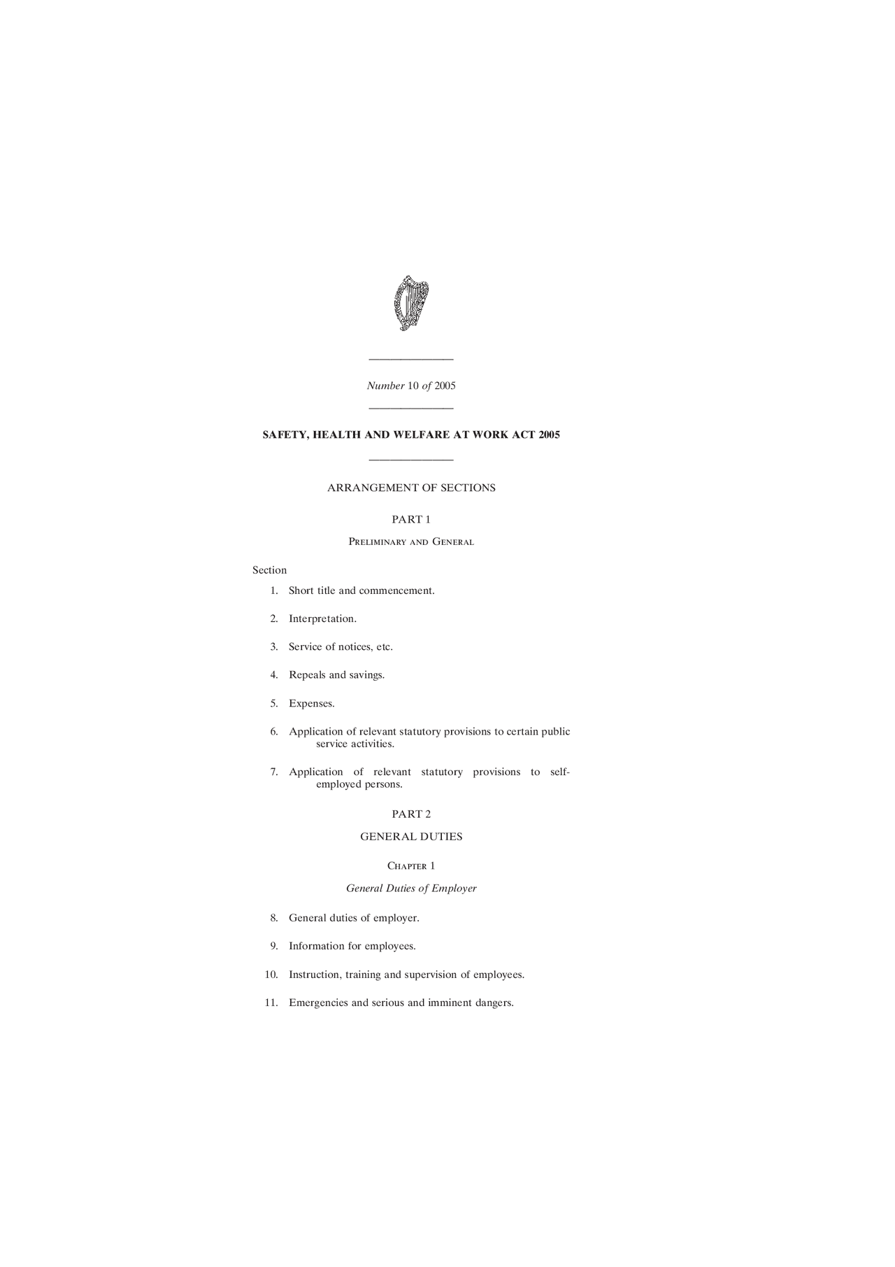 SAFETY, HEALTH AND WELFARE AT WORK ACT 2005 Lecture notes Finance