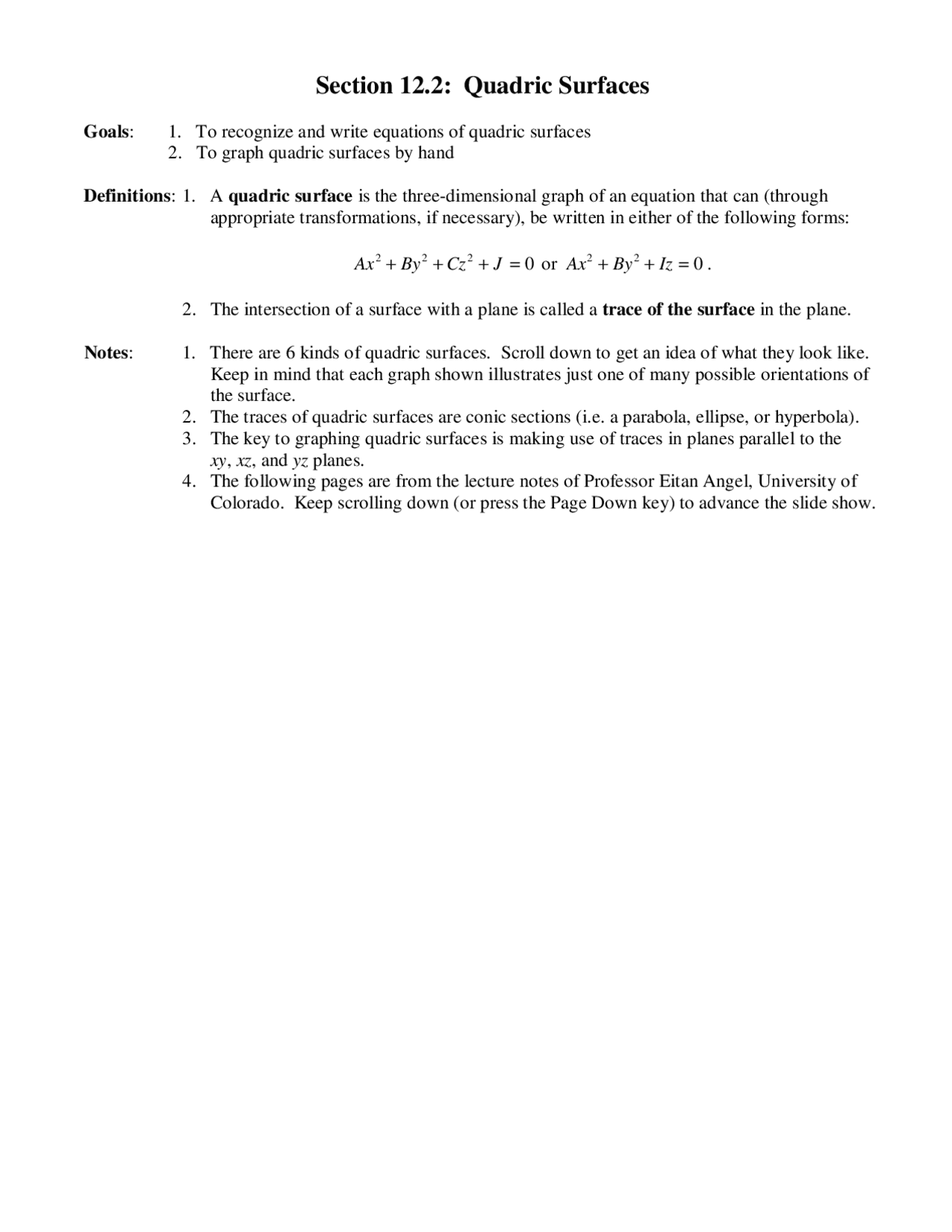 Calculus III -- Fall 2008 | Study notes Calculus | Docsity