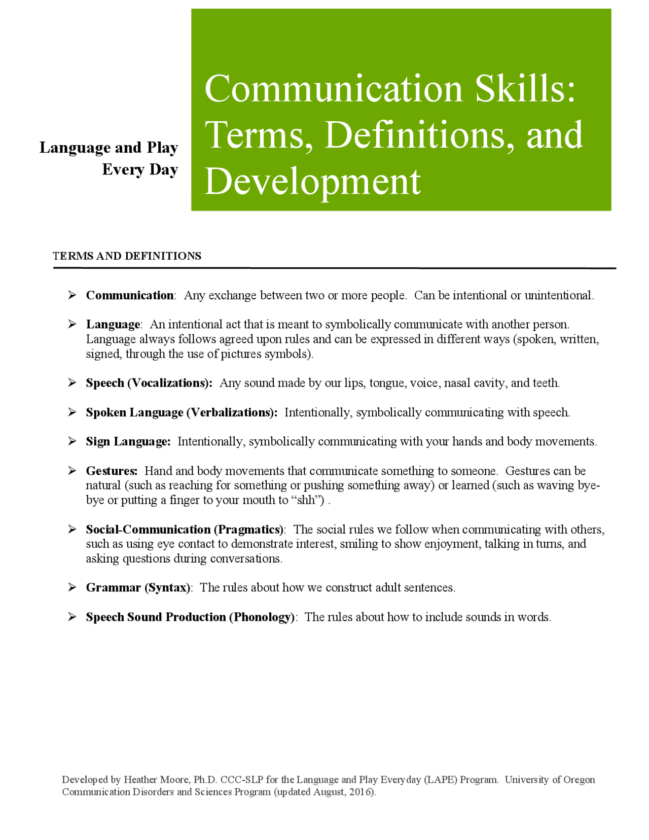 Communication Skills: Terms, Definitions, and Development | Summaries ...