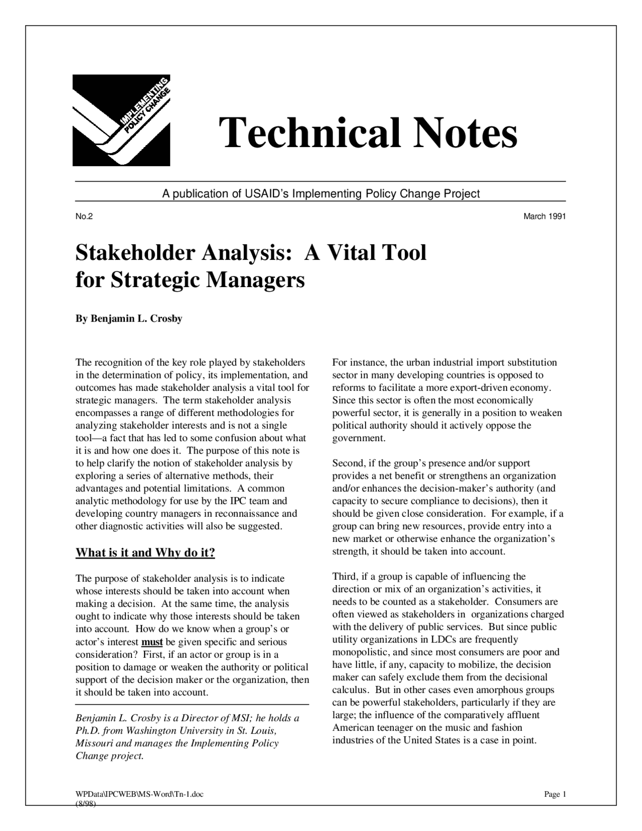 Technical Notes | Lecture notes Music | Docsity