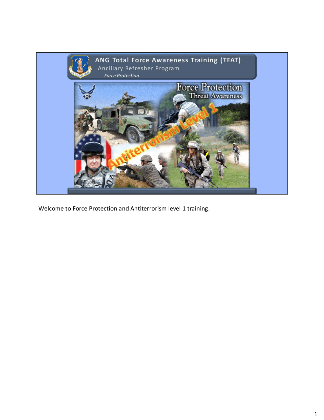 Identifying Terrorist Threats & Targets: Force Protection ...