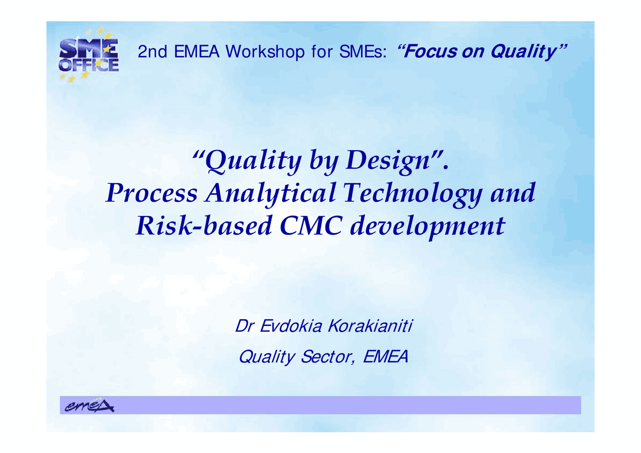 Cmc Risk Based Process Development Understanding Process Analytical Technology & Risk-based CMC in Pharma ...