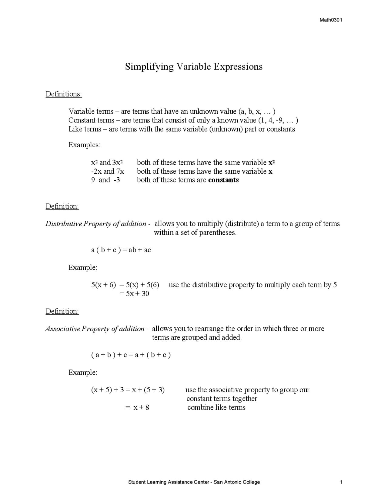 Math0301-simplifying-variable-expressions.pdf | Summaries Calculus ...