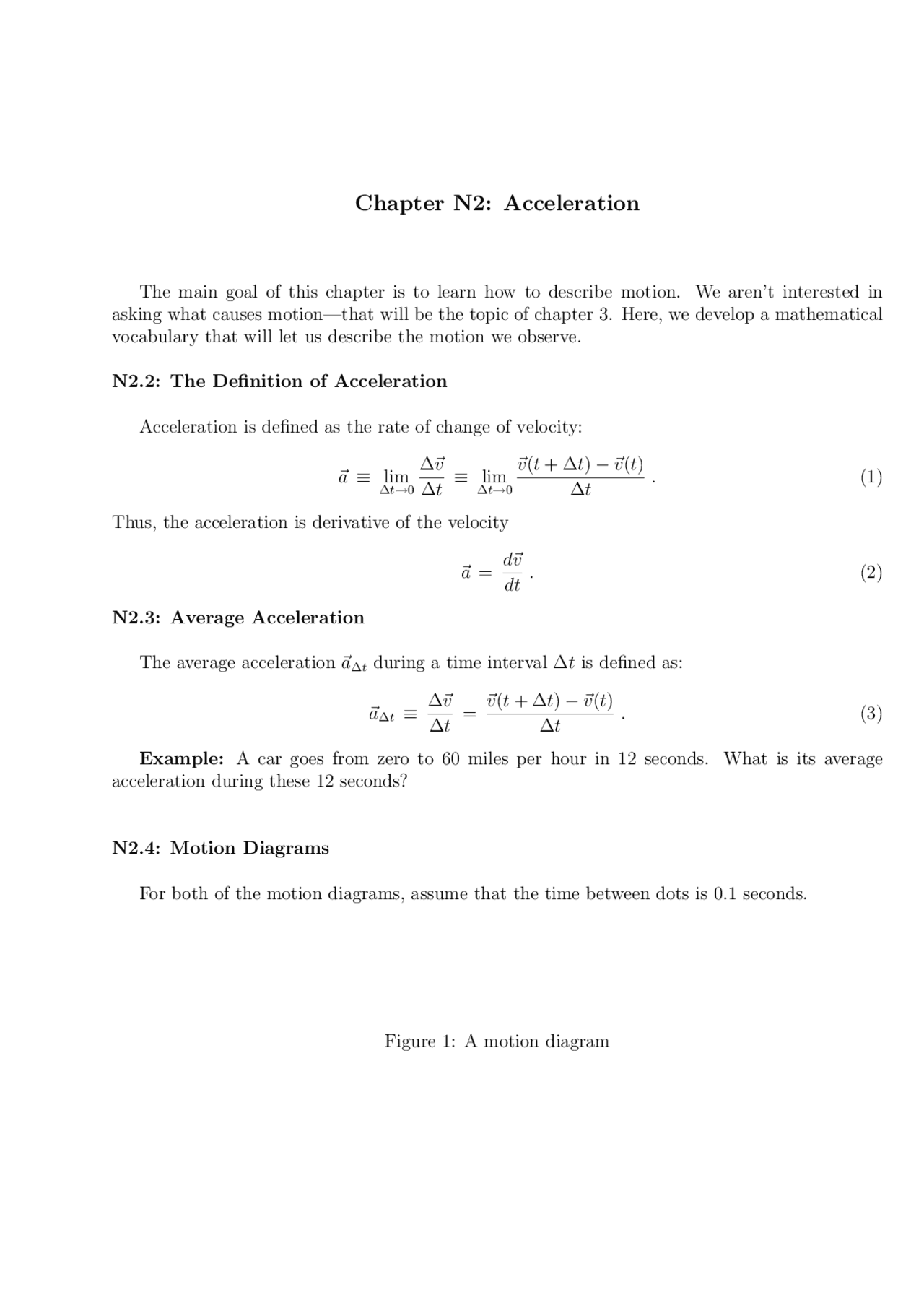 Chapter N2: Understanding Acceleration & its Mathematical ...