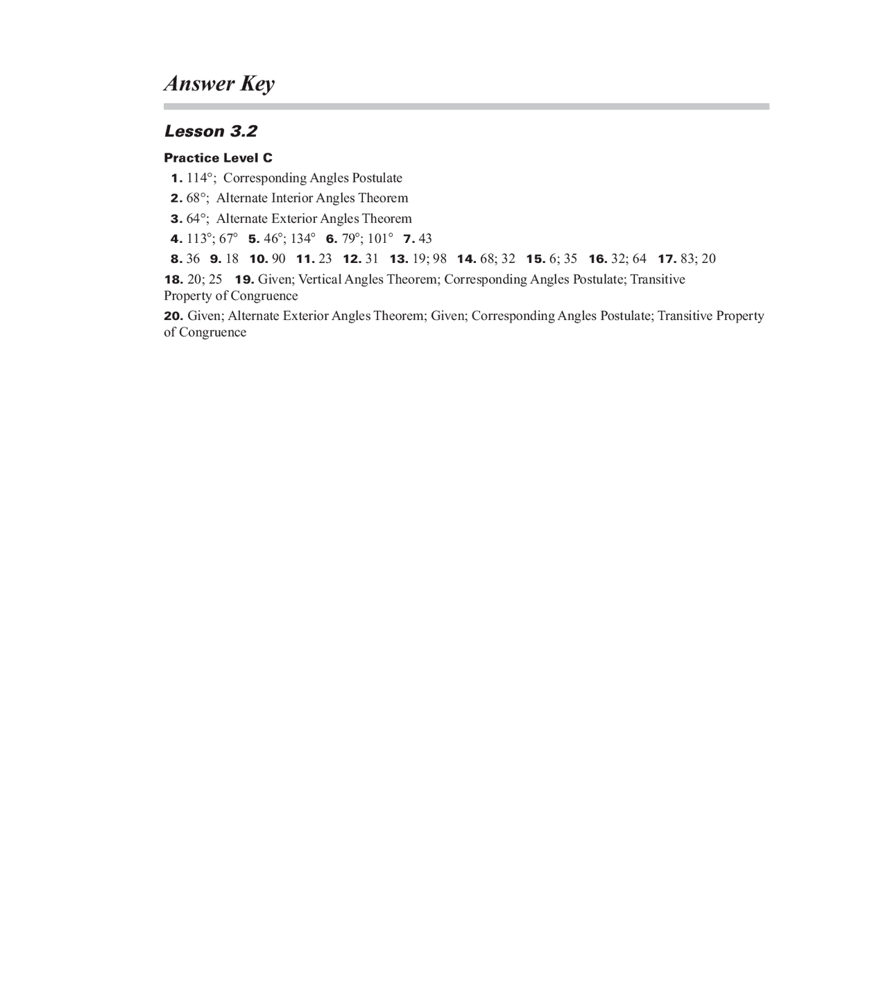 3.2 practice C answers.pdf | Lecture notes Geometry | Docsity