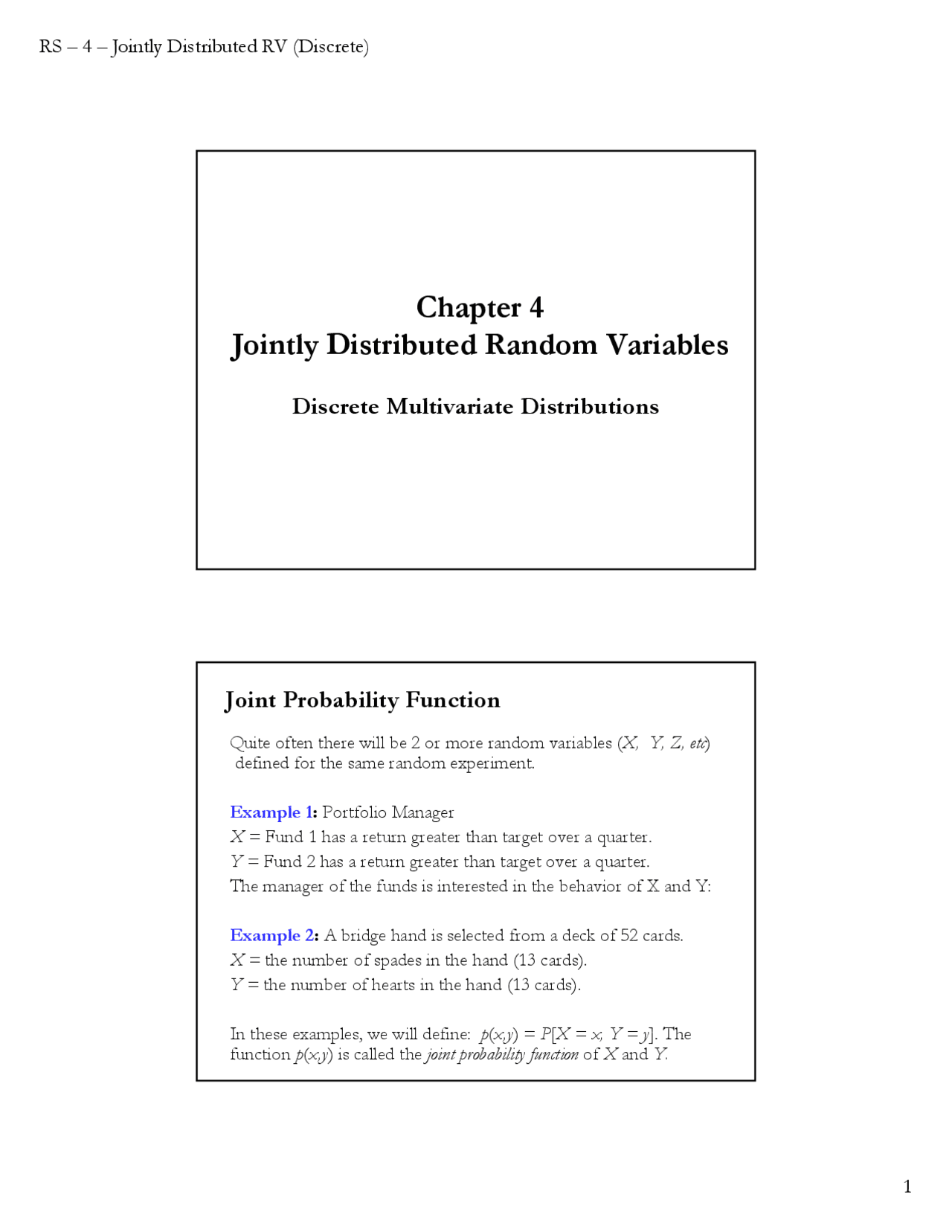 Joint Probability of Discrete Random Variables: Jointly Distributed RV ...