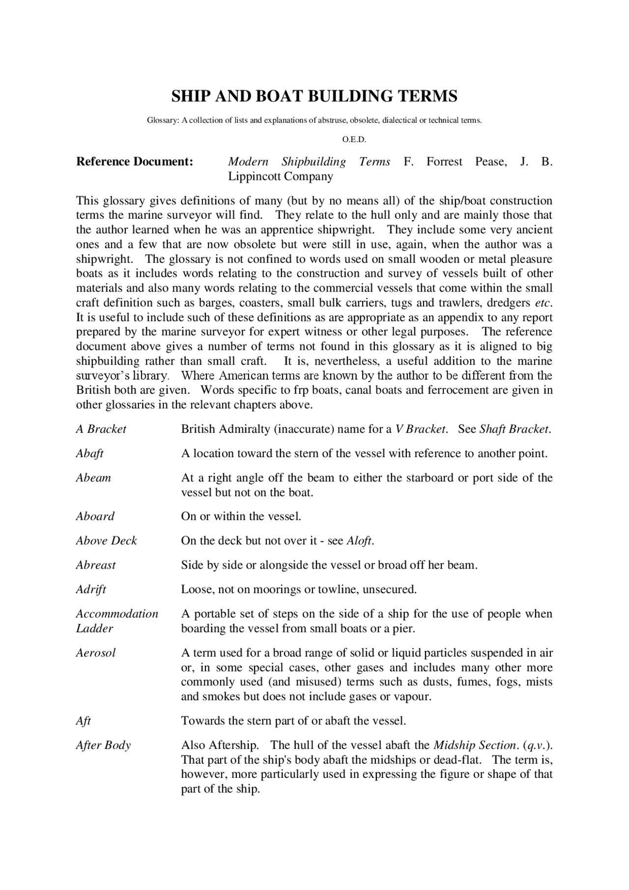 Ship Terminilogy SHIP AND BOAT BUILDING TERMS | Study notes Construction | Docsity