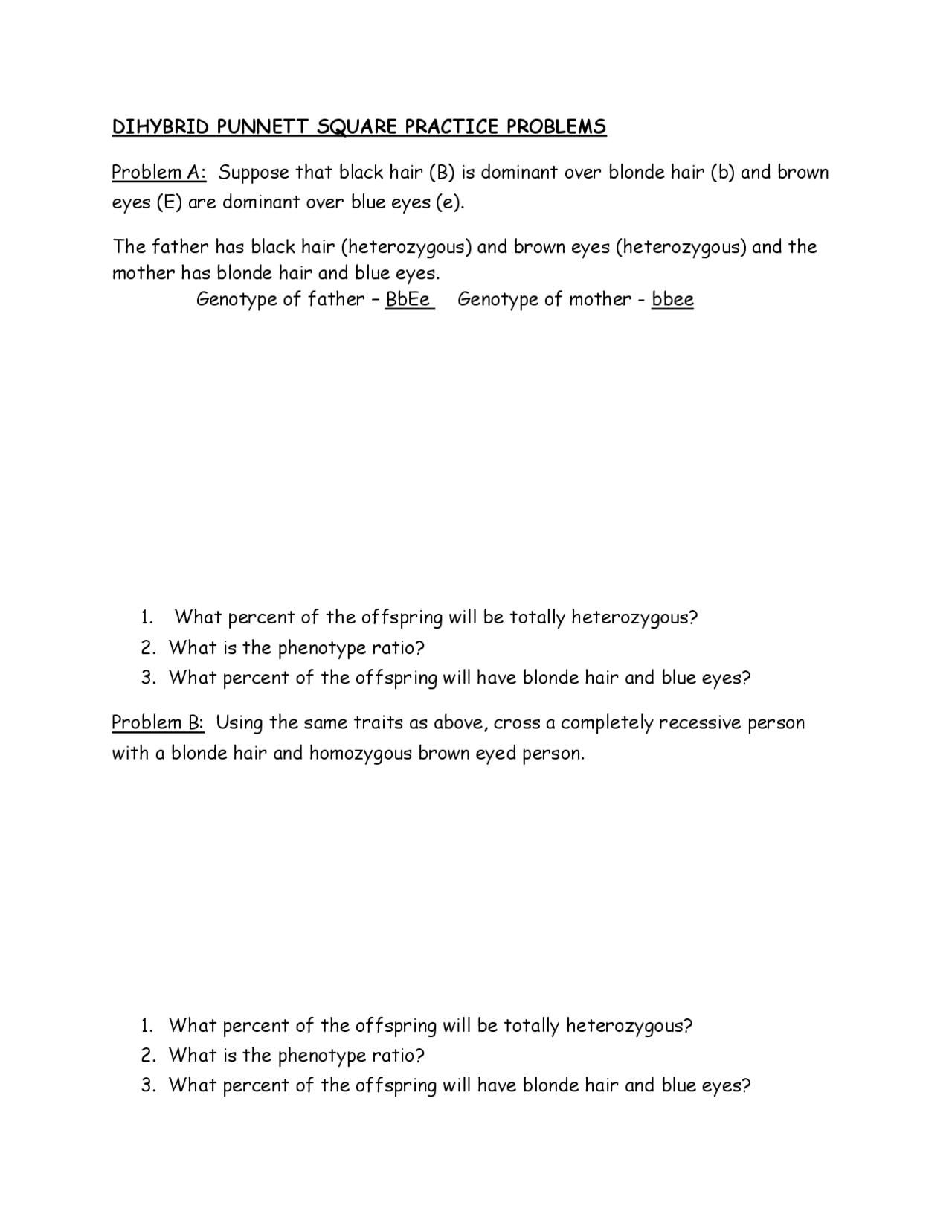 Dihybrid Punnett Square Practice Problems Summaries Genetics Docsity dihybrid-punnett-square-practice-problems-summaries-genetics-docsity