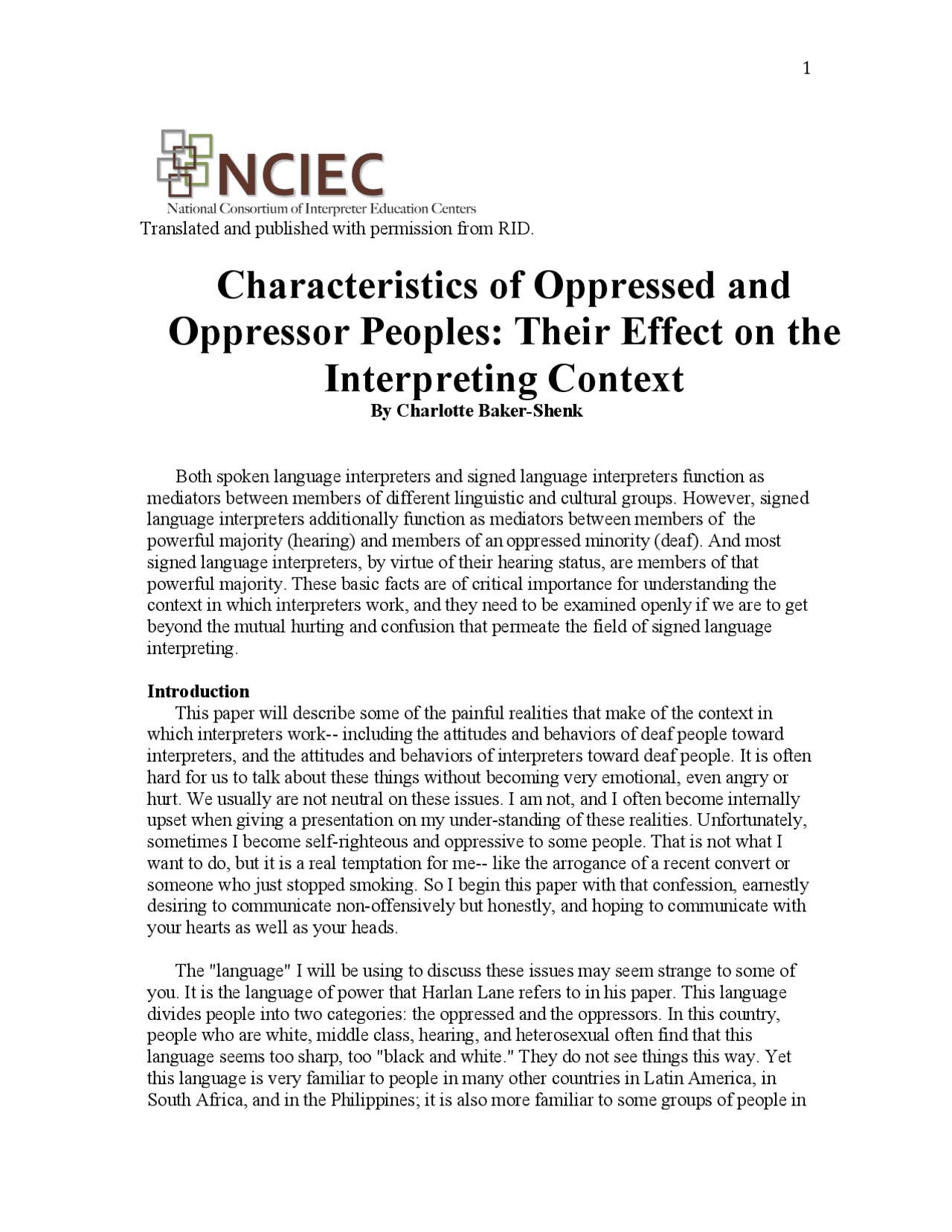 Characteristics of Oppressed and Oppressor Peoples | Study notes ...